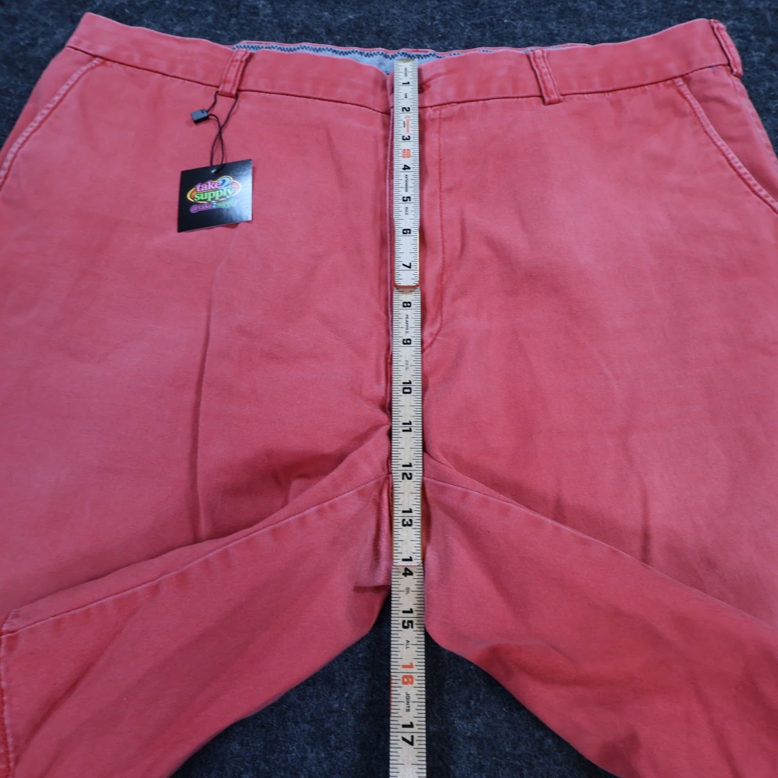 Caribbean Chino Shorts Mens 40 Coral 100% Cotton Regular Fit Summer Casual - Thumbnail 5