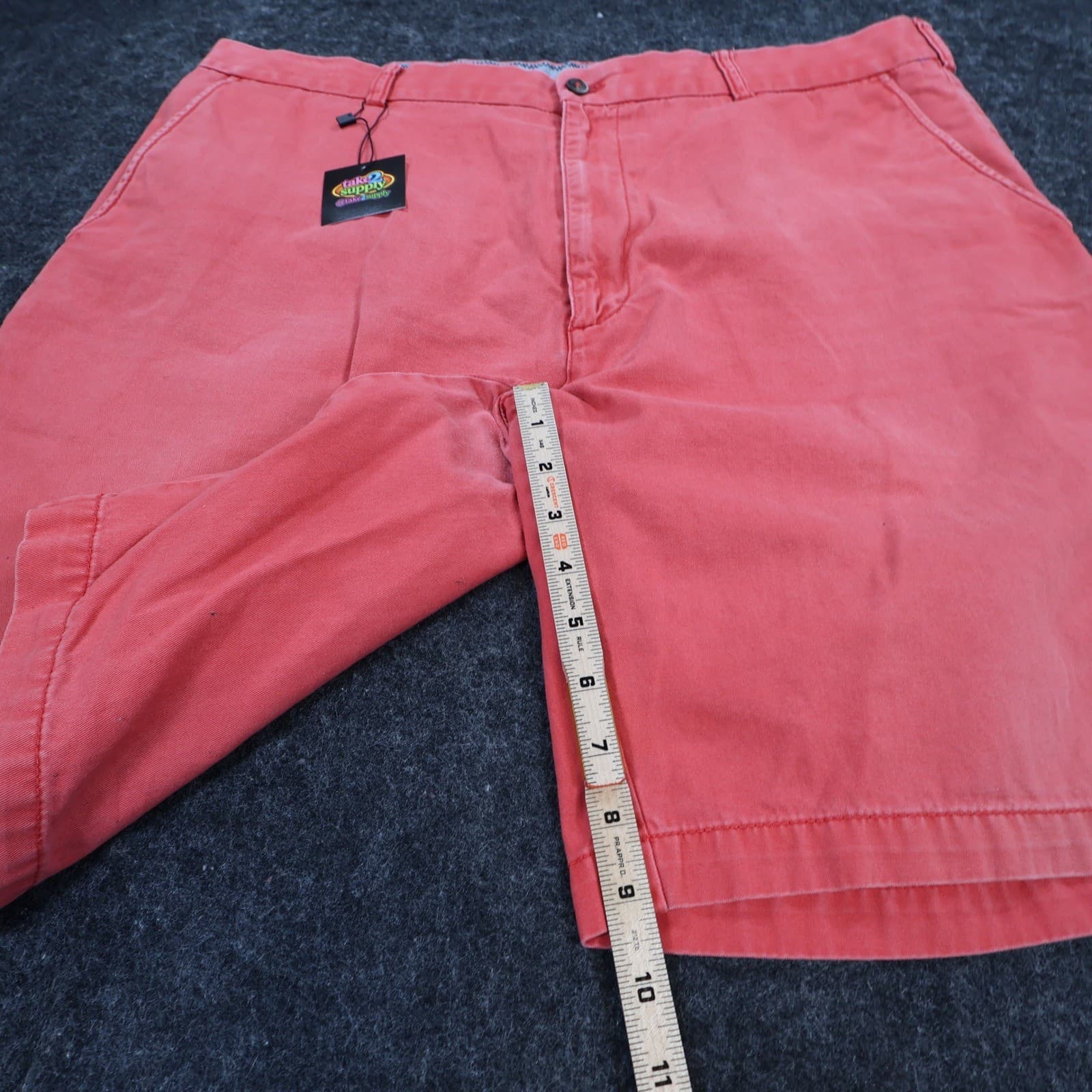 Caribbean Chino Shorts Mens 40 Coral 100% Cotton Regular Fit Summer Casual - Thumbnail 4