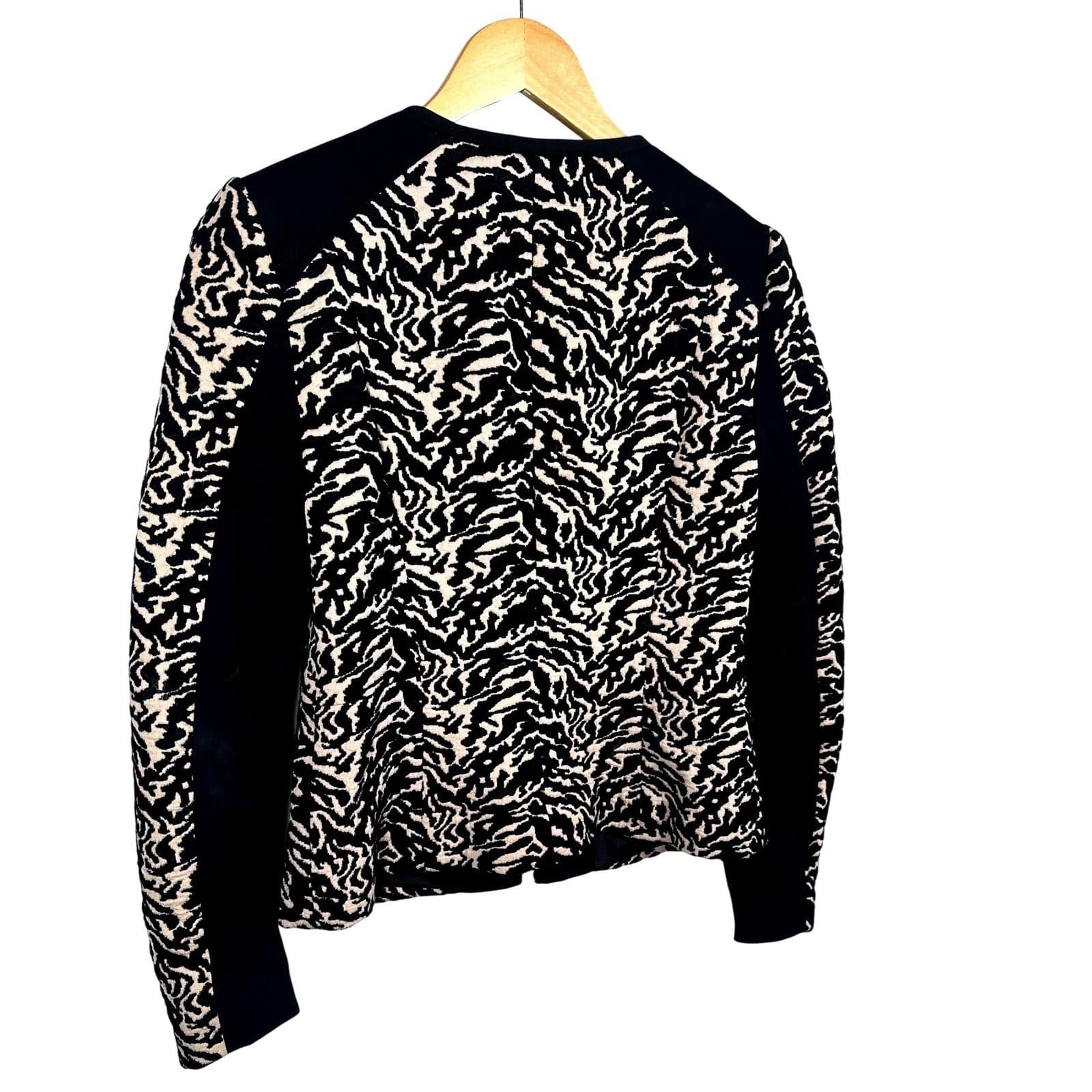 Calvin Klein Women's Black Animal Print Zip Front Jacket Size S - Thumbnail 5