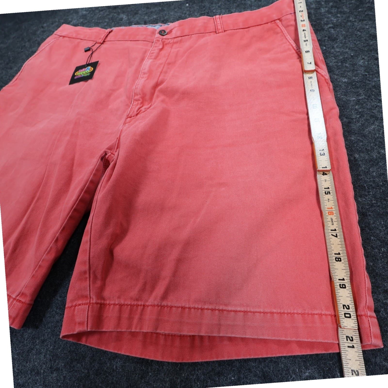 Caribbean Chino Shorts Mens 40 Coral 100% Cotton Regular Fit Summer Casual - Thumbnail 3