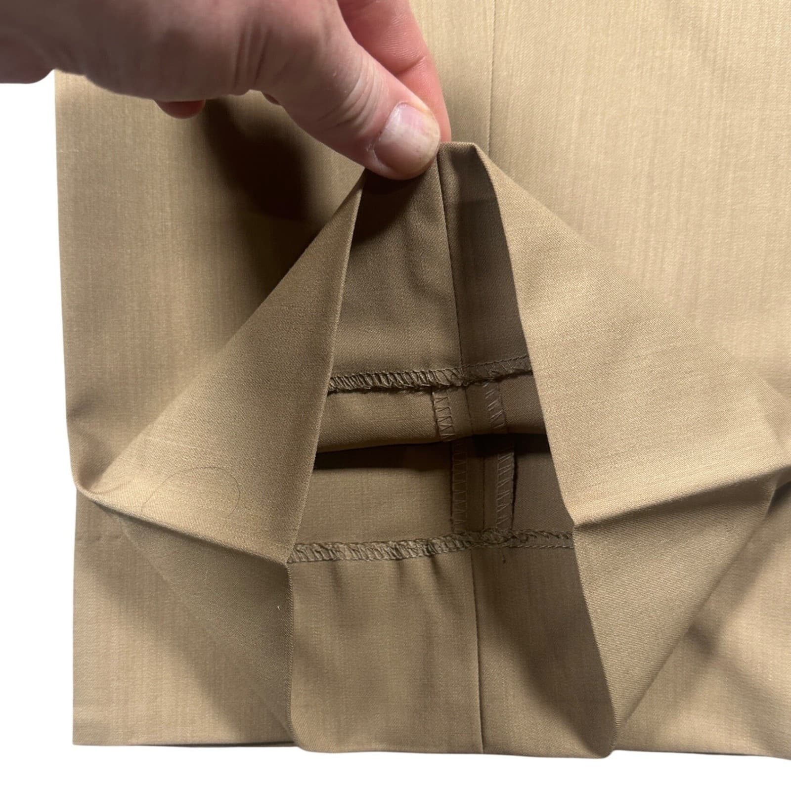 Bachrach Dress Pants Men 44 Tan Pure Wool Double Pleated - Thumbnail 6