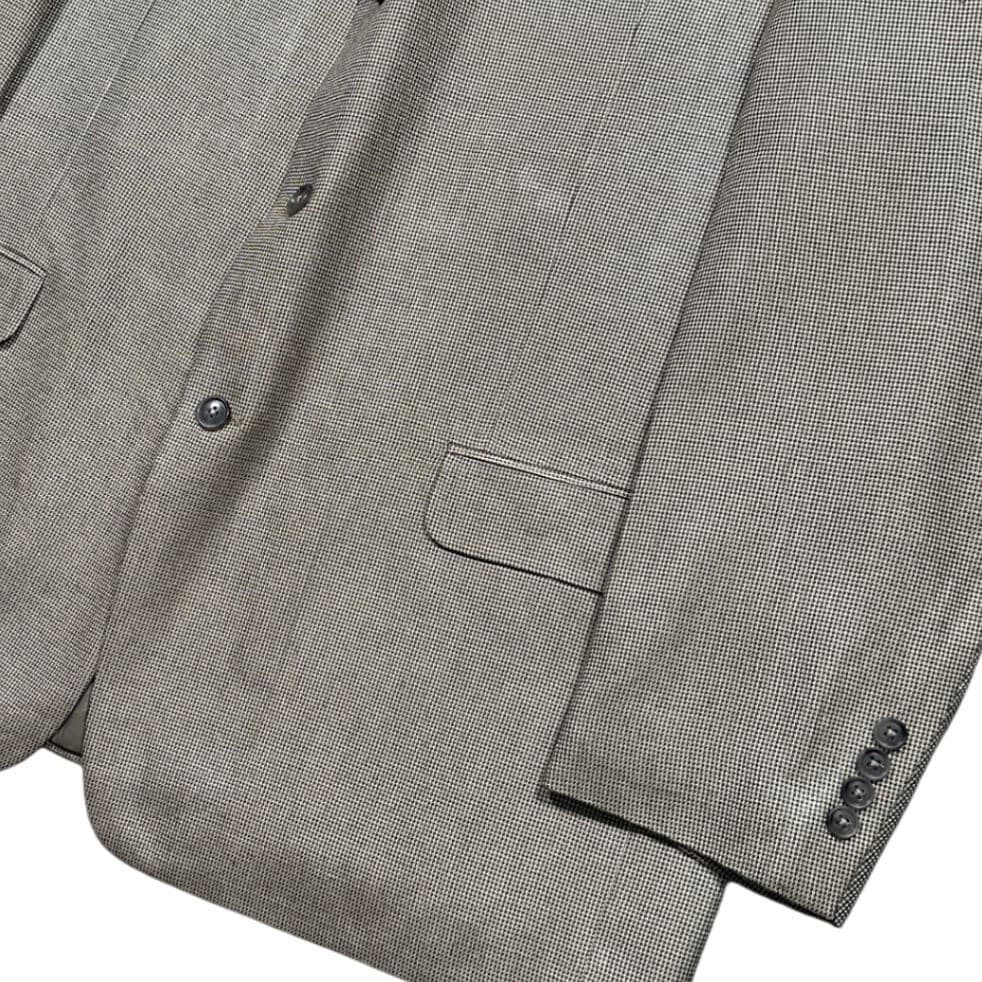 Linea Uomo Blazer Mens 48 Long Tan 100% Silk 3-Button Micro-Check Sport Coat - Thumbnail 5