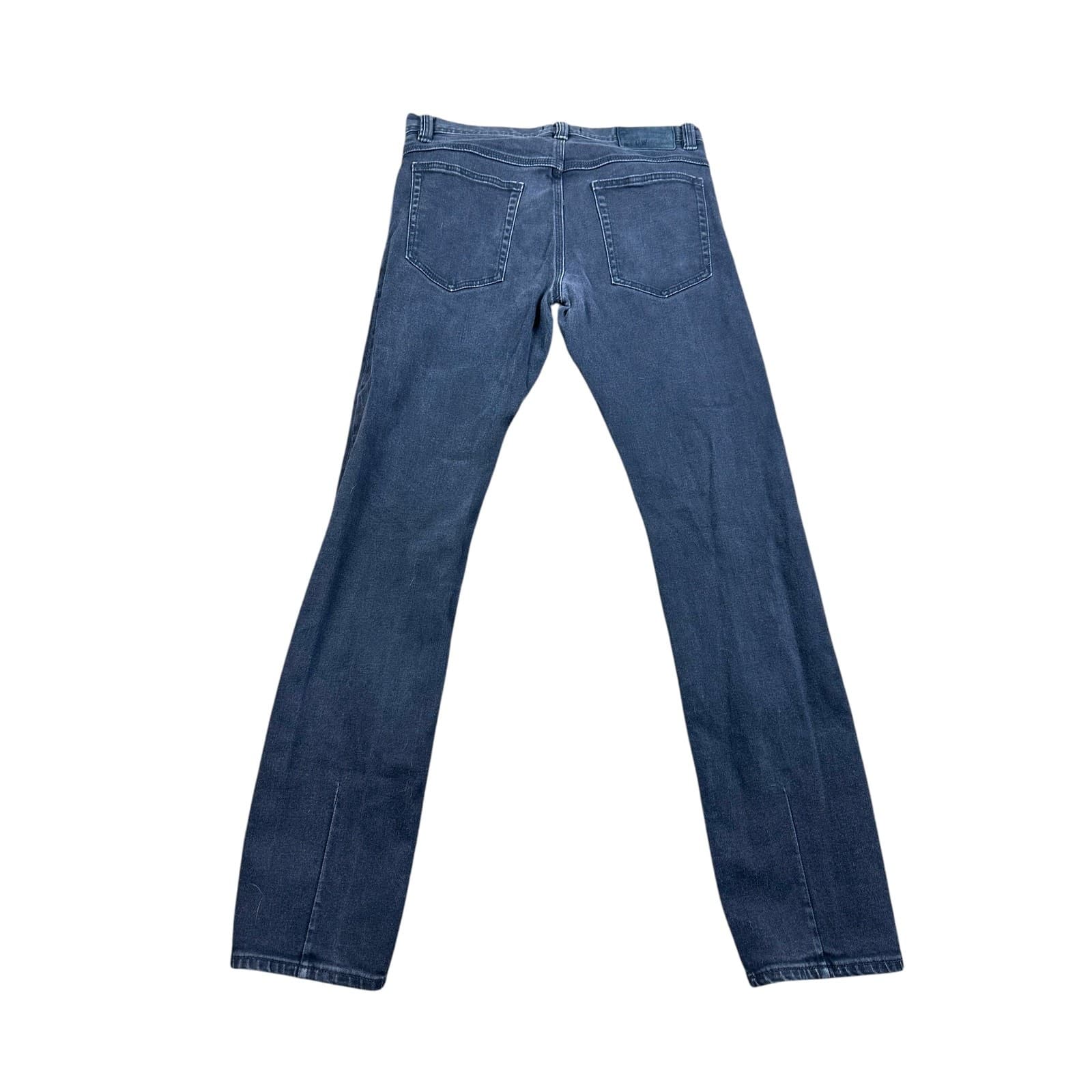 JOEY JEANS Mens Joey Slim Fit Dark Wash Button Fly Denim Jeans W32 L32 - Thumbnail 5