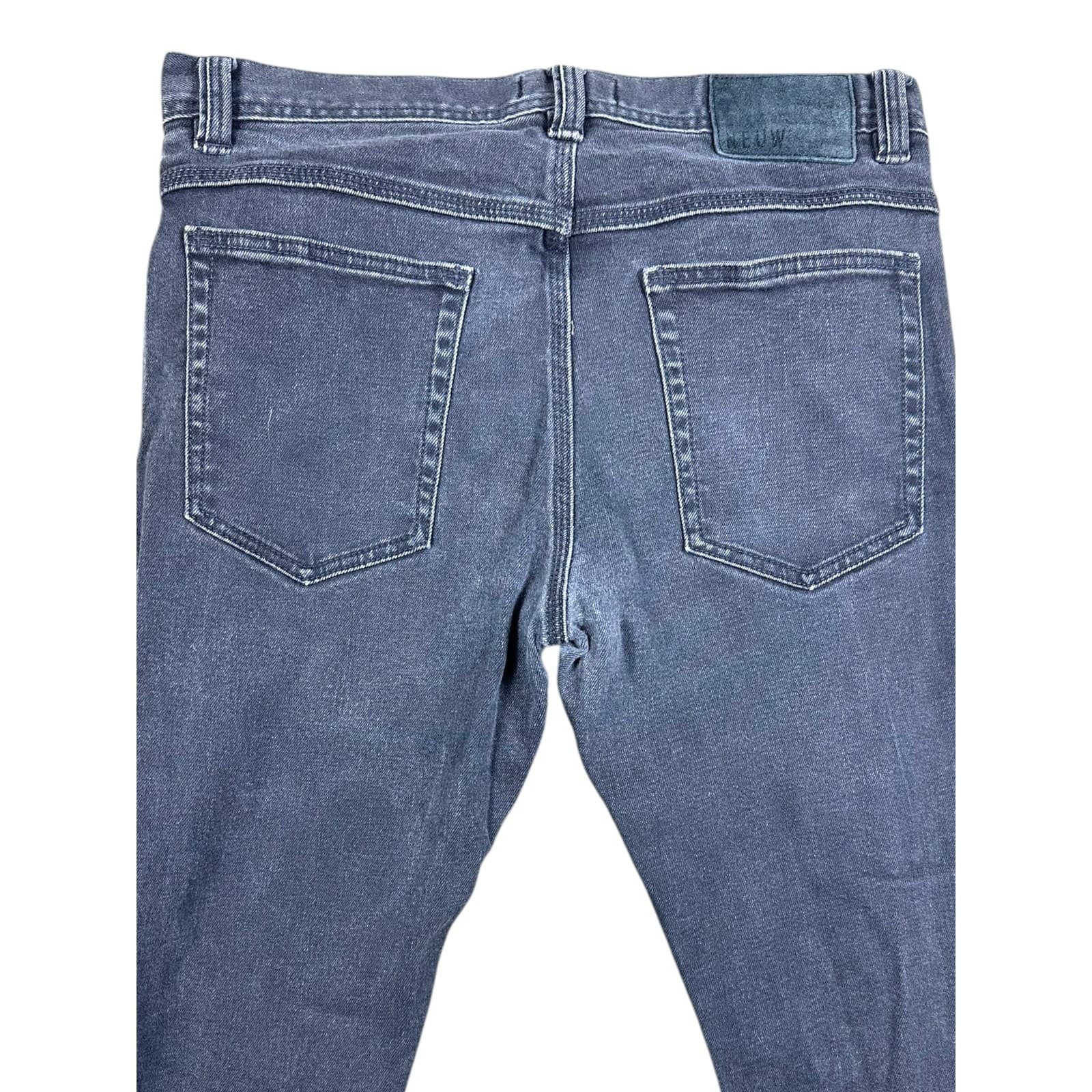 JOEY JEANS Mens Joey Slim Fit Dark Wash Button Fly Denim Jeans W32 L32 - Thumbnail 6