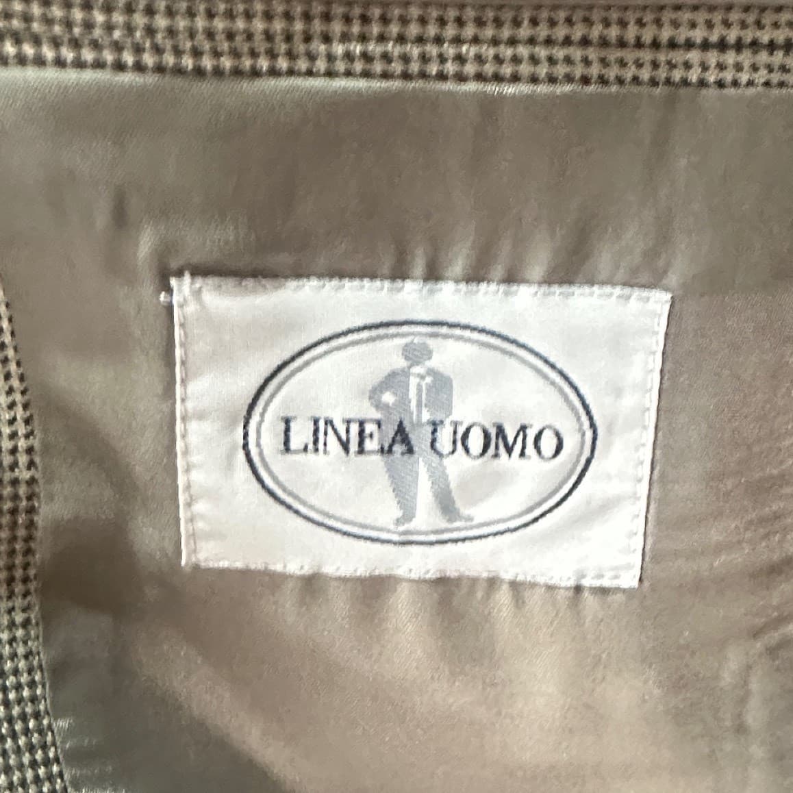 Linea Uomo Blazer Mens 48 Long Tan 100% Silk 3-Button Micro-Check Sport Coat - Thumbnail 8