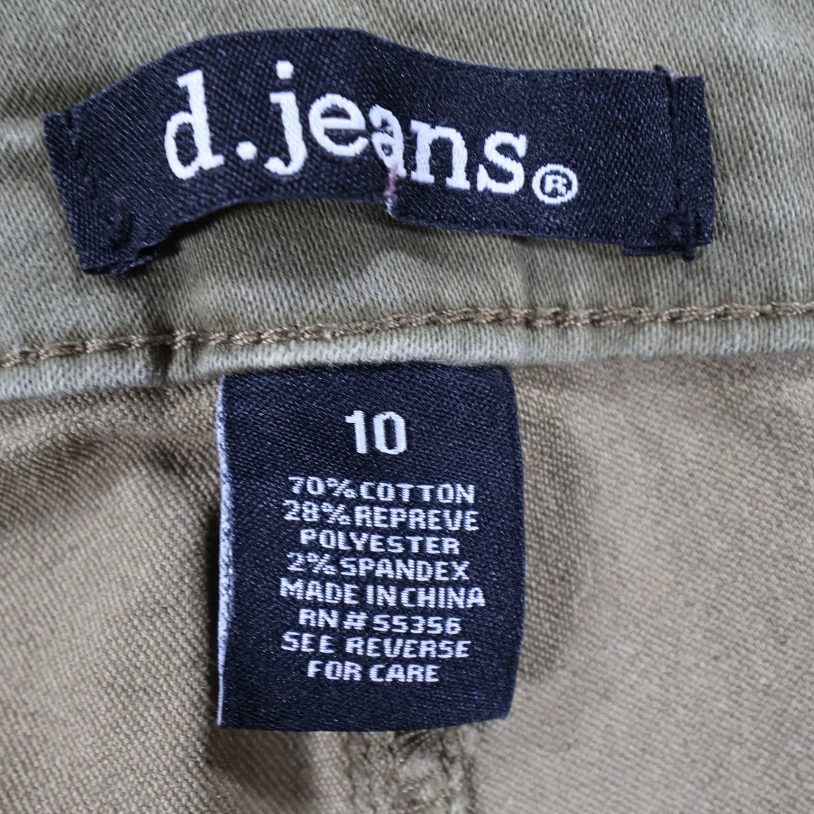 d.jeans Skinny Pants Womens 10 Olive Green Cotton Repreve Stretch Slim Casual - Thumbnail 7