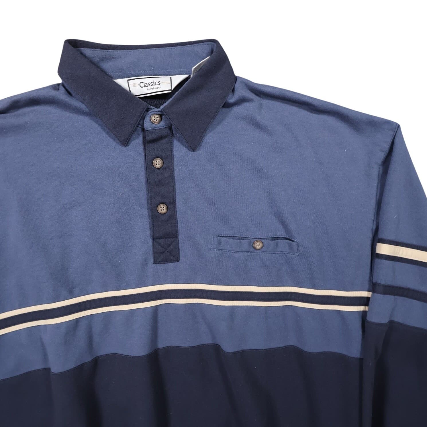 Classics by Palmland Long Sleeve Polo Shirt Mens XL Blue Excellent Vintage - Thumbnail 3