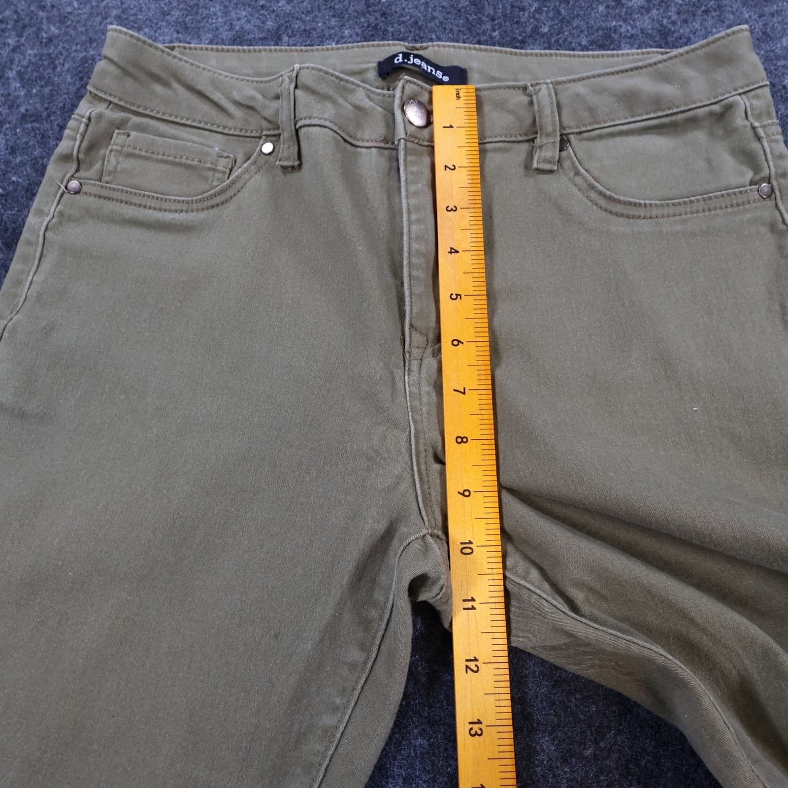 d.jeans Skinny Pants Womens 10 Olive Green Cotton Repreve Stretch Slim Casual - Thumbnail 5
