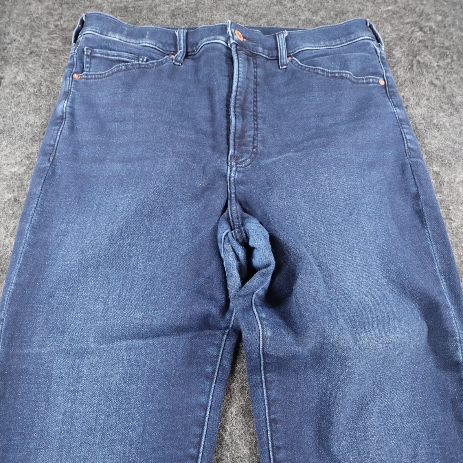 Express Skinny Jeans Womens 14R Dark Blue Cotton Blend High Rise Stretch Denim - Thumbnail 10