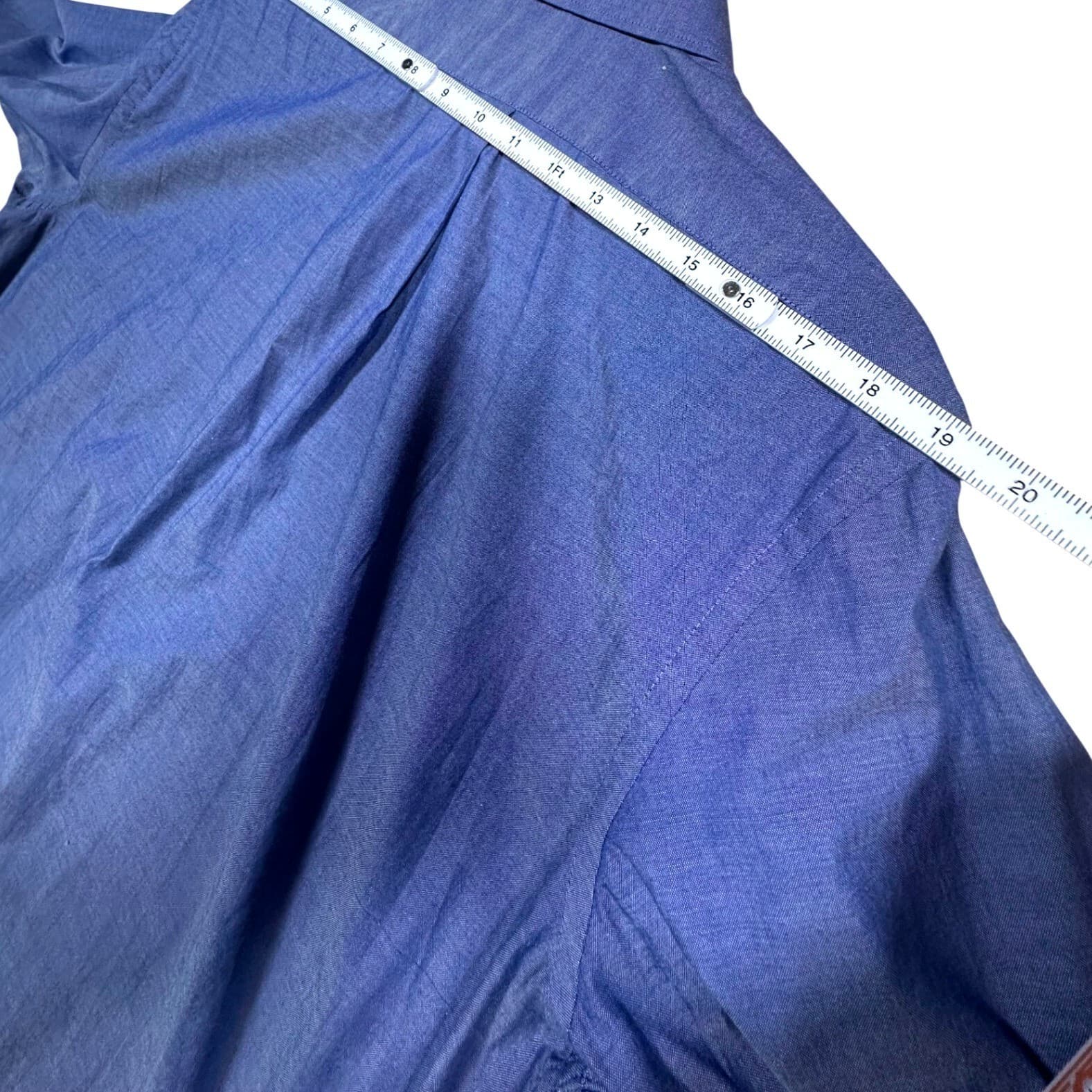 IZOD Mens Slim Fit Long Sleeve Button Down Dress Shirt Blue Size Large 16-16.5 - Thumbnail 8