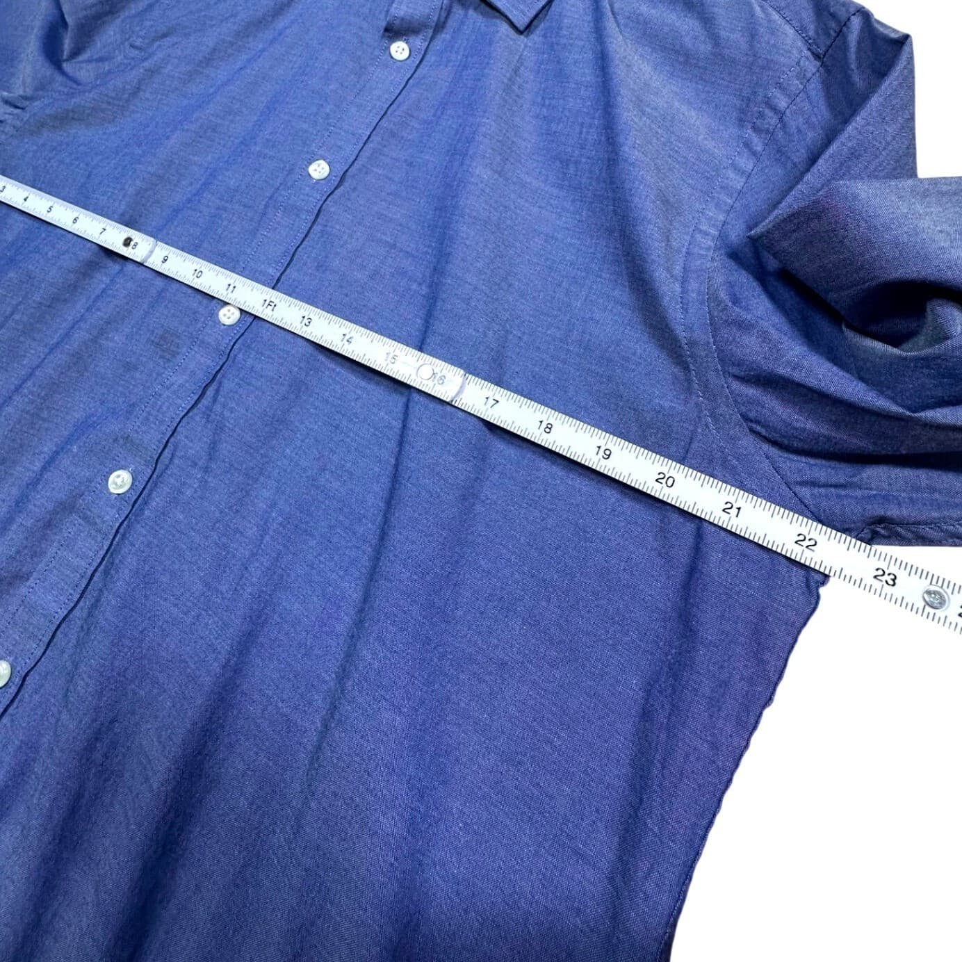IZOD Mens Slim Fit Long Sleeve Button Down Dress Shirt Blue Size Large 16-16.5 - Thumbnail 6