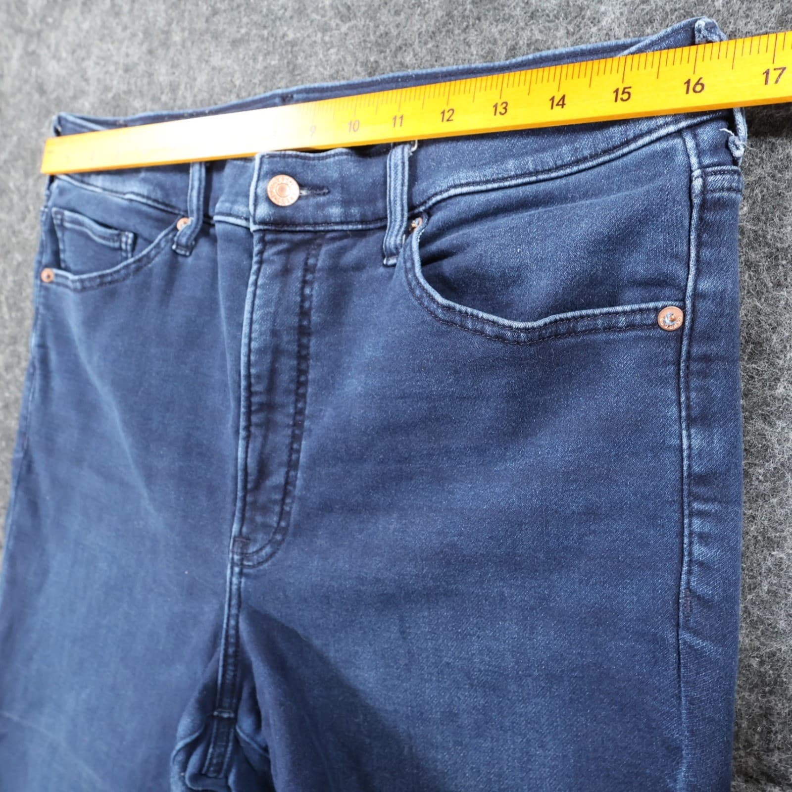 Express Skinny Jeans Womens 14R Dark Blue Cotton Blend High Rise Stretch Denim - Thumbnail 6