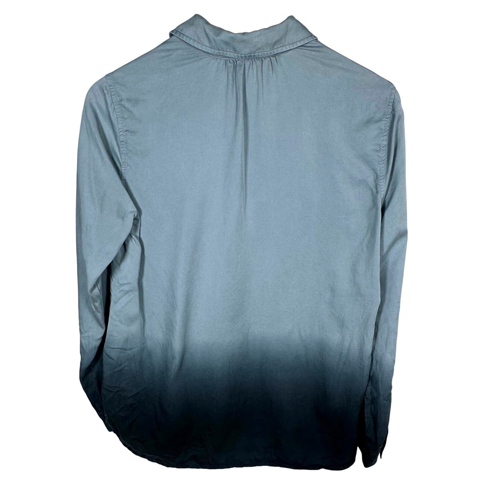Cloth & Stone Anthropologie Ombre Button Down Shirt Blue Black Size XS - Thumbnail 3
