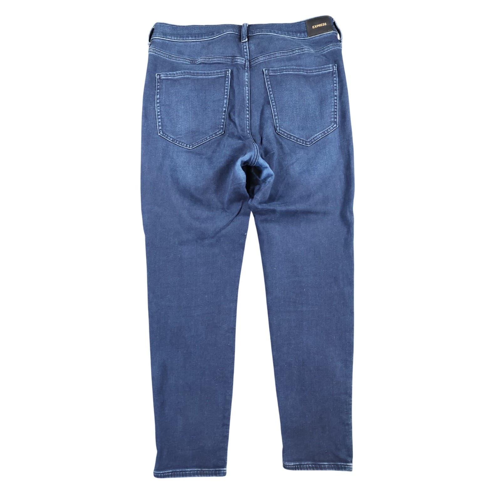Express Skinny Jeans Womens 14R Dark Blue Cotton Blend High Rise Stretch Denim - Thumbnail 2