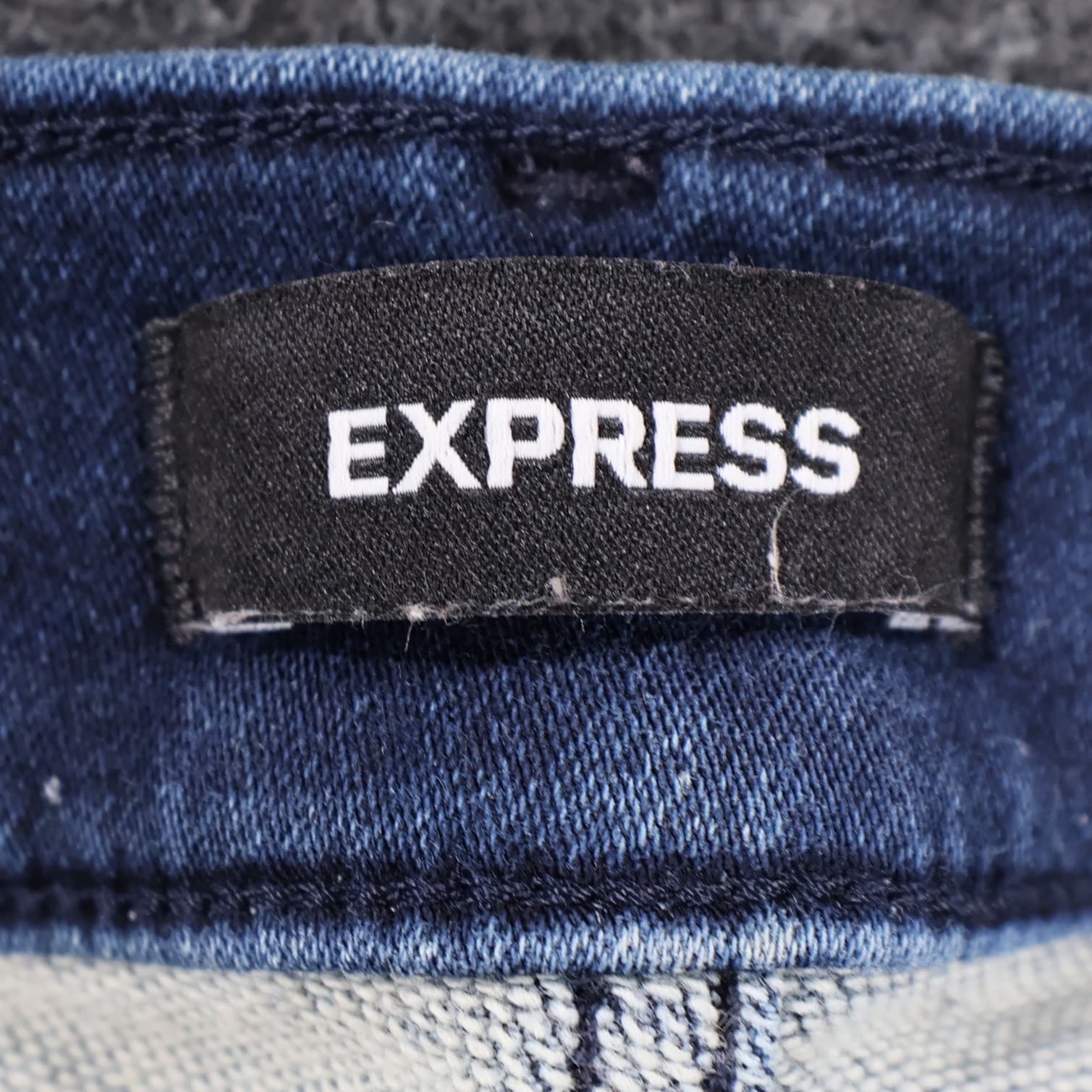 Express Skinny Jeans Womens 14R Dark Blue Cotton Blend High Rise Stretch Denim - Thumbnail 7