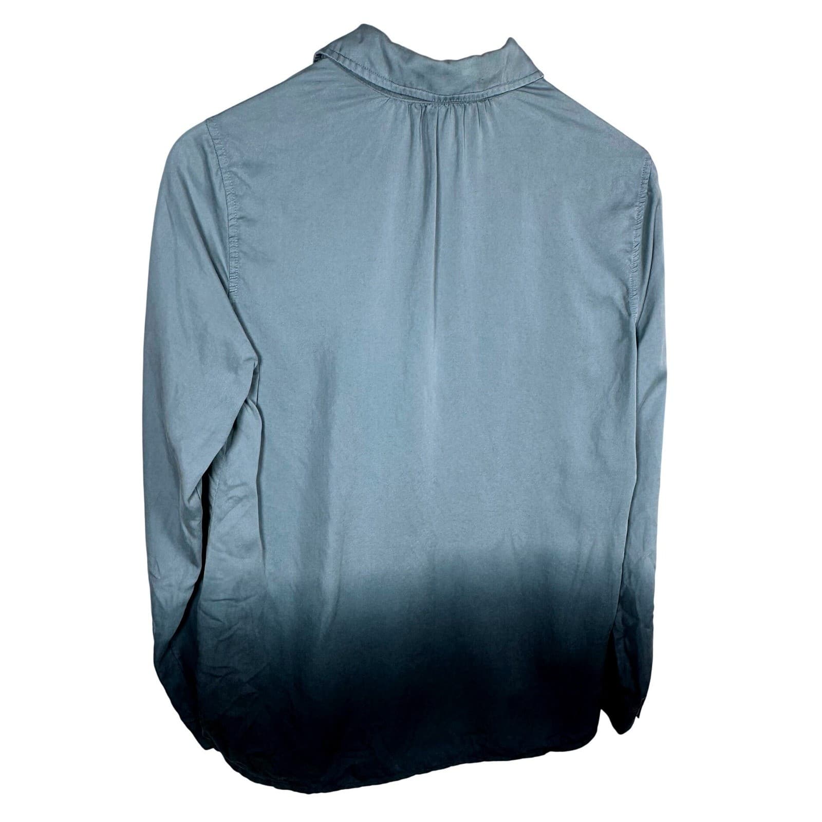 Cloth & Stone Anthropologie Ombre Button Down Shirt Blue Black Size XS - Thumbnail 5