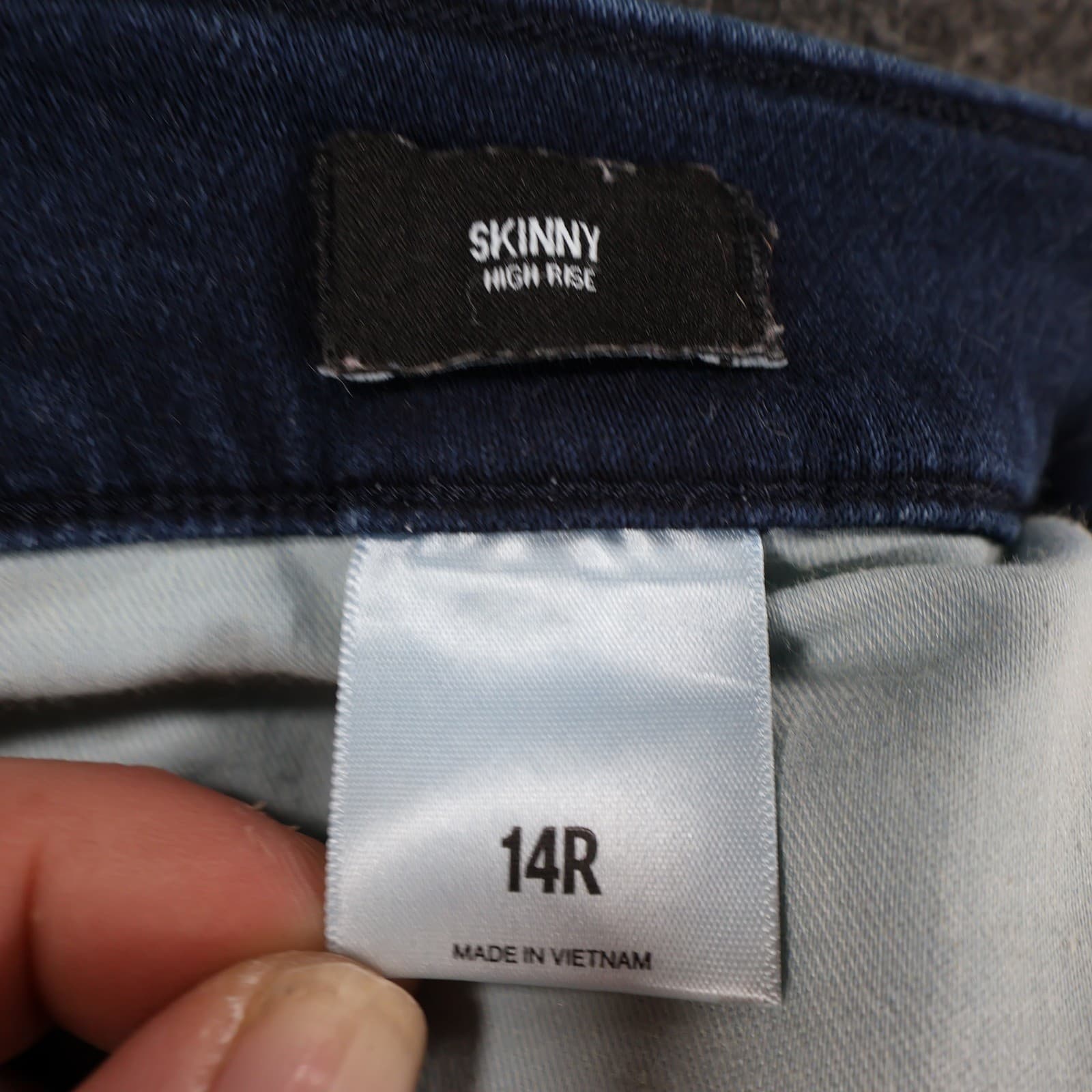 Express Skinny Jeans Womens 14R Dark Blue Cotton Blend High Rise Stretch Denim - Thumbnail 8