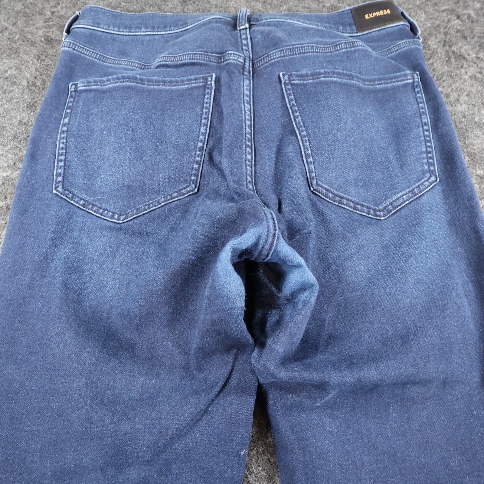 Express Skinny Jeans Womens 14R Dark Blue Cotton Blend High Rise Stretch Denim - Thumbnail 11