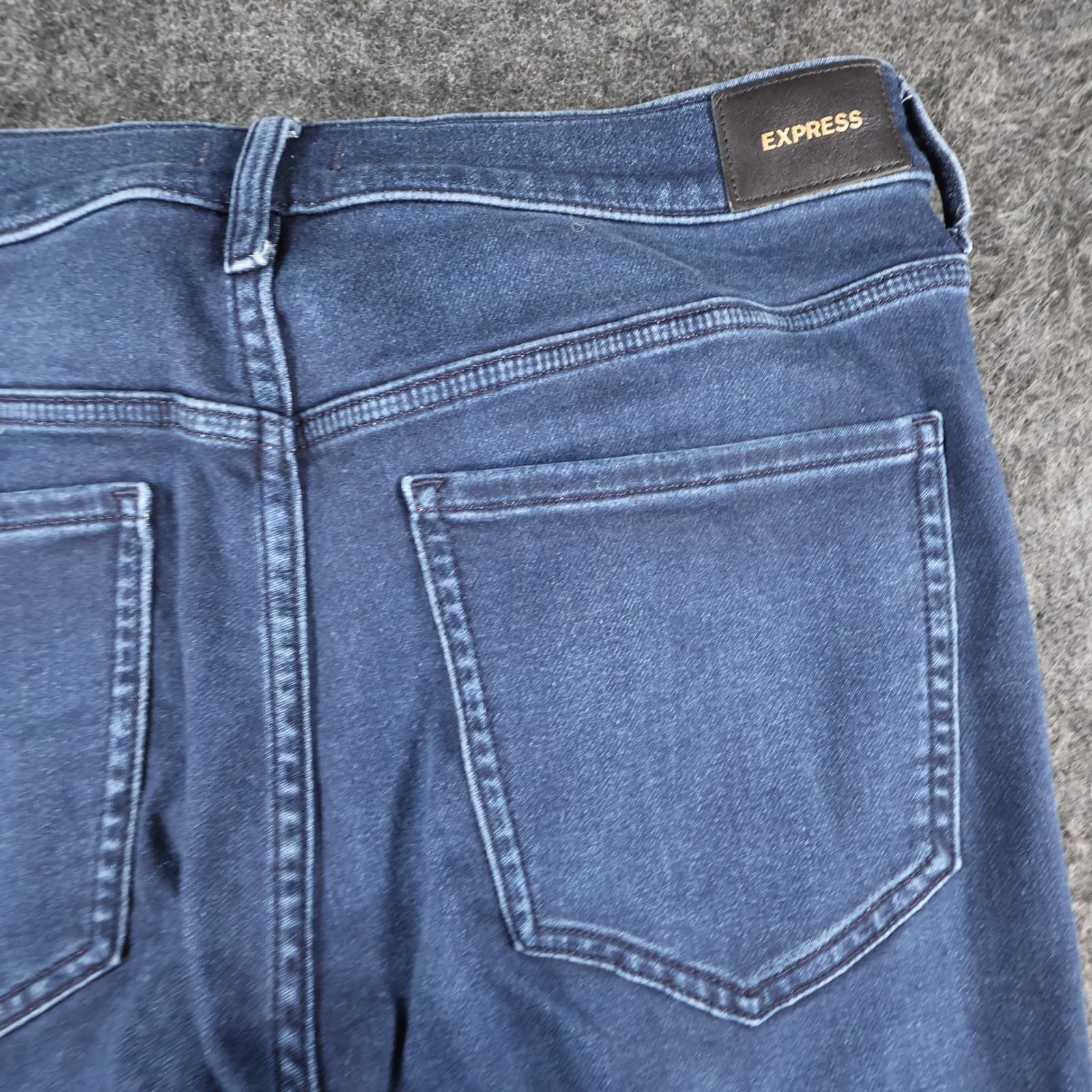 Express Skinny Jeans Womens 14R Dark Blue Cotton Blend High Rise Stretch Denim - Thumbnail 13