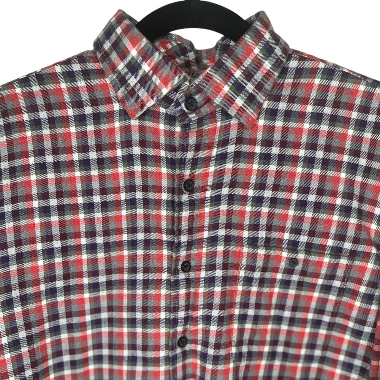 Johnnie-O Hangin' Out Men's M Red Blue Plaid Button-Down Shirt - Thumbnail 4