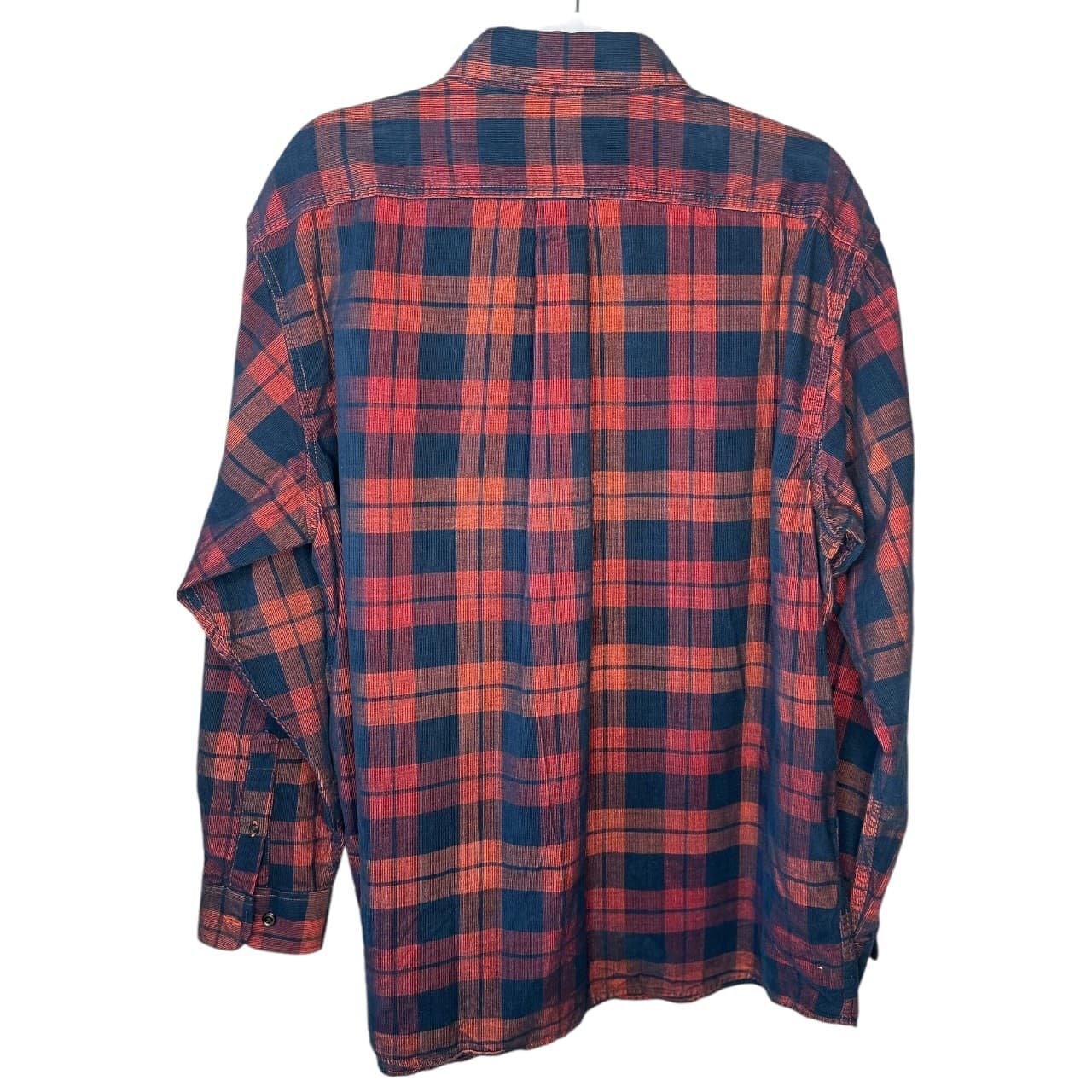 Roundtree & Yorke Plaid Flannel Button Down Shirt Men Large Long Sleeve Cotton - Thumbnail 3
