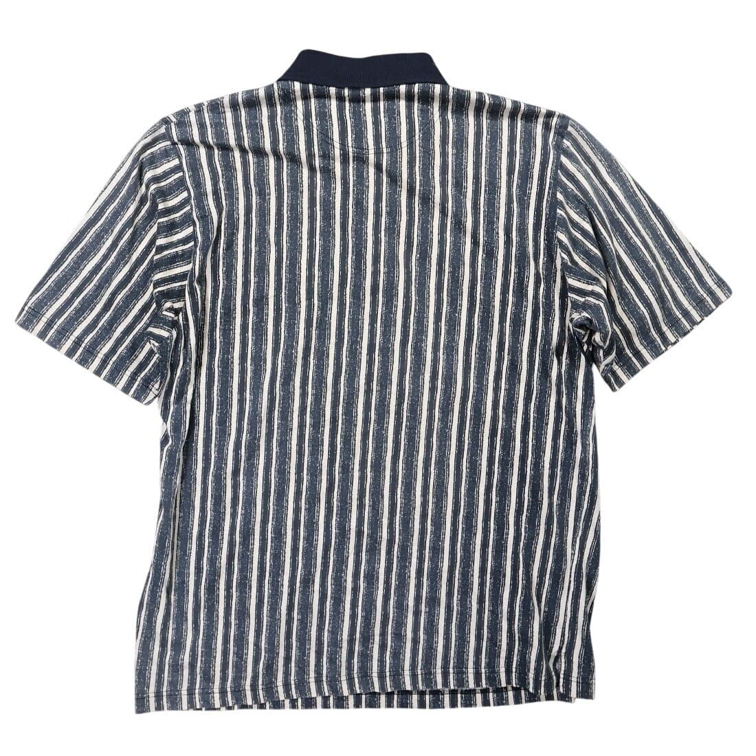 Winner Mate Polo Shirt Mens L Blue Excellent Vintage Striped Cotton Short Sleeve - Thumbnail 2