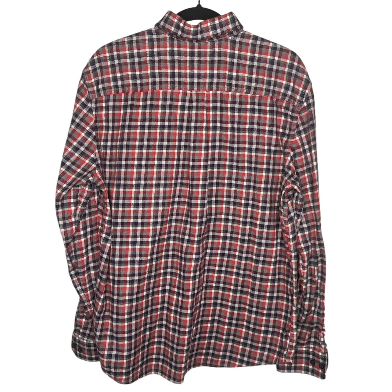 Johnnie-O Hangin' Out Men's M Red Blue Plaid Button-Down Shirt - Thumbnail 3