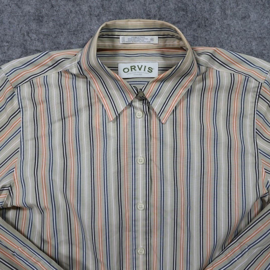 Orvis Button Up Shirt Womens 16 Multicolor Excellent Striped Long Sleeve - Thumbnail 3