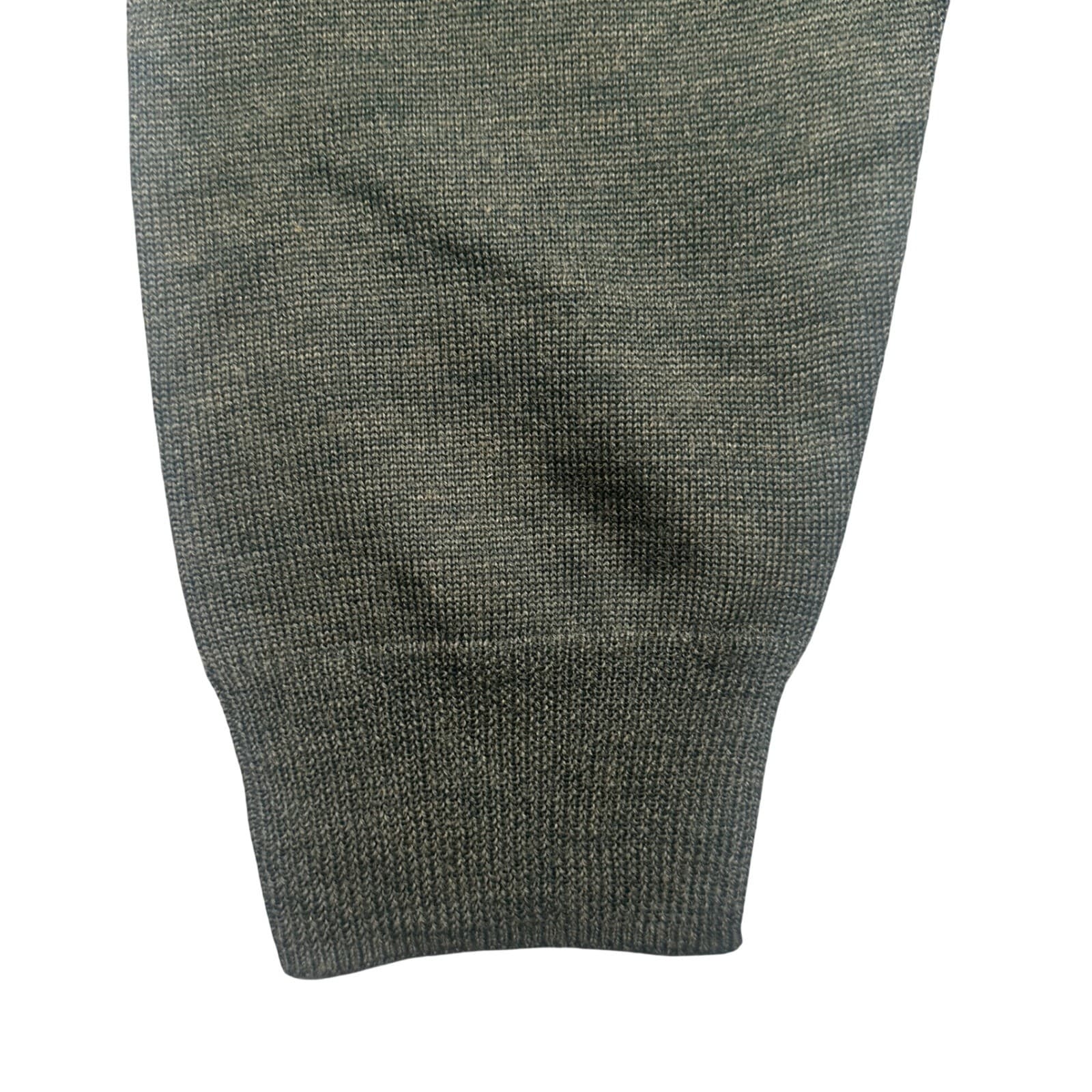 Linea Uomo Mock Neck Sweater Mens 2X Olive Green Merino Wool Blend - Thumbnail 5