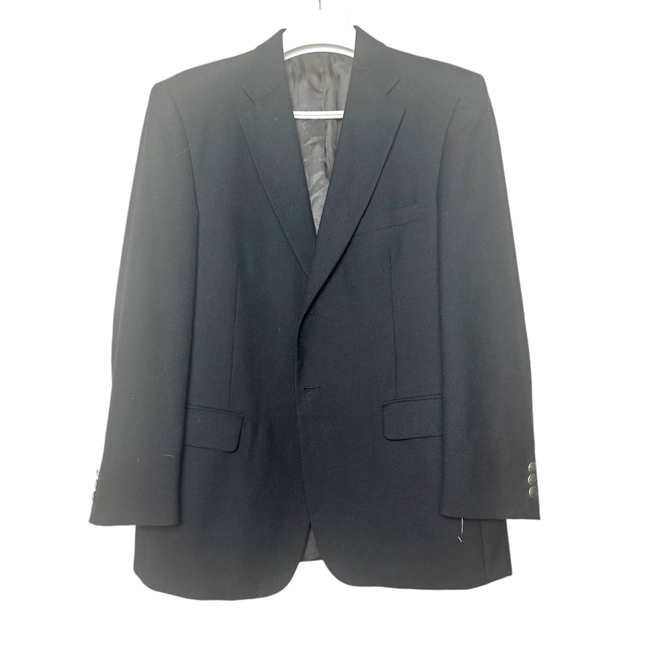 Stafford Blazer Mens 42R Navy Blue Worsted Wool Blend Two Button Jacket - Thumbnail 4