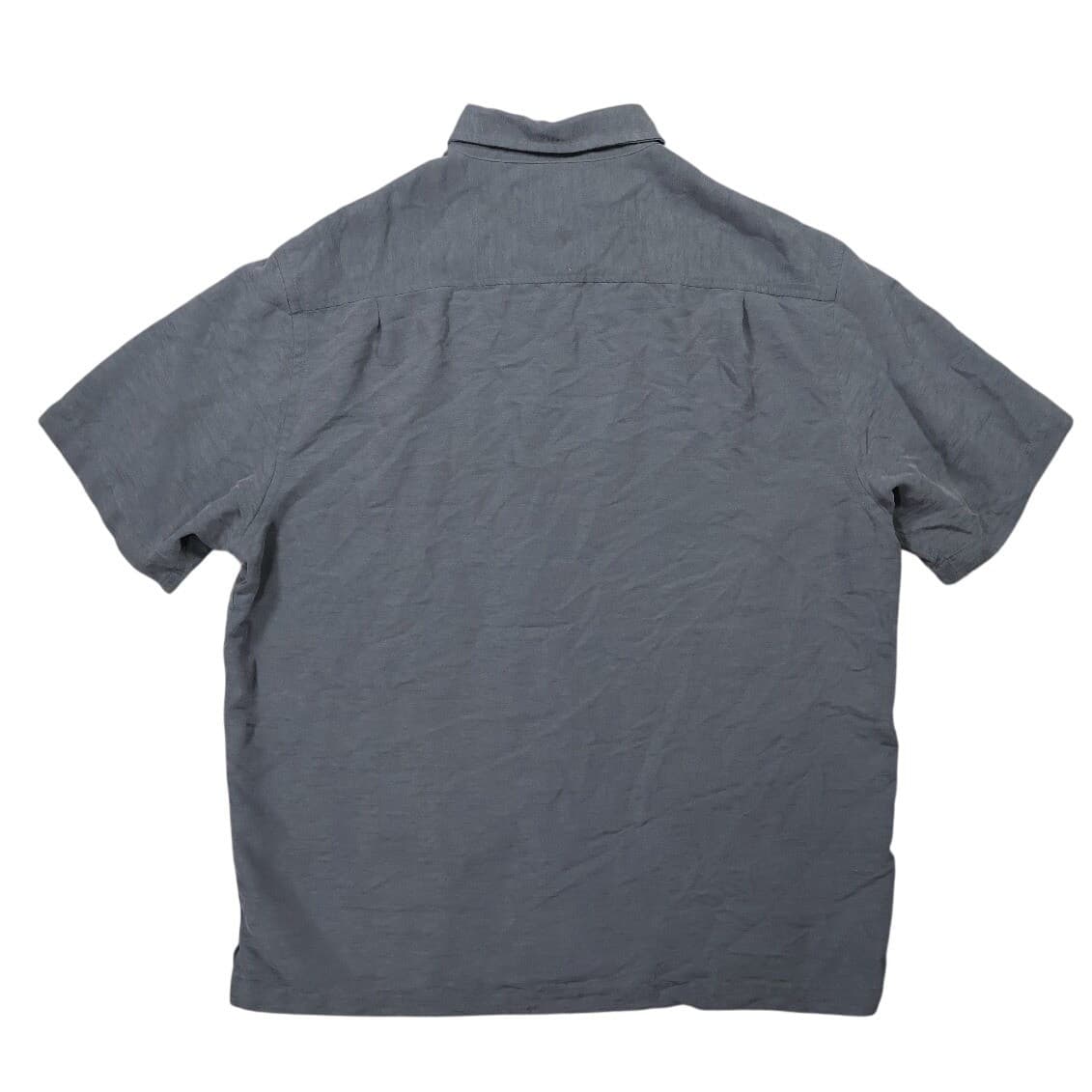 Roundtree & Yorke Button Up Mens L Gray Excellent Short Sleeve - Thumbnail 2