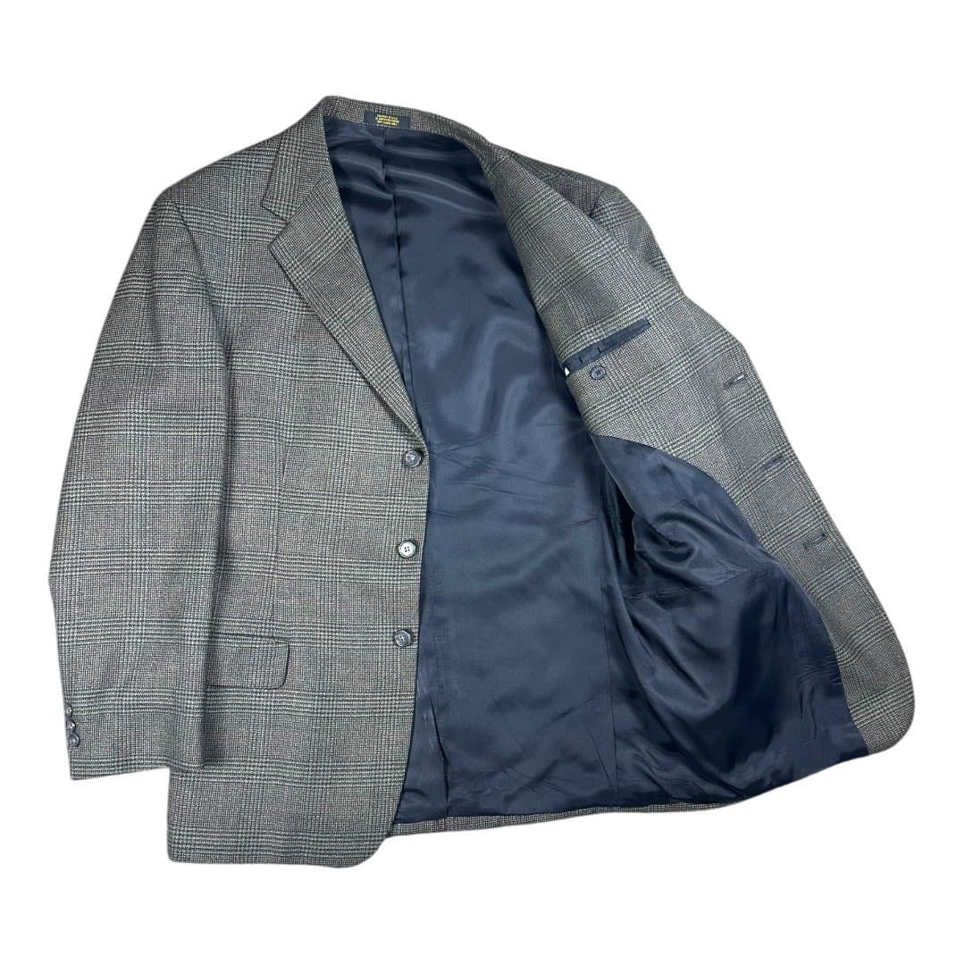 Jonathan Hunter Blazer Mens 42R Grey Brown Glen Plaid Sport Coat USA Tailored - Thumbnail 2