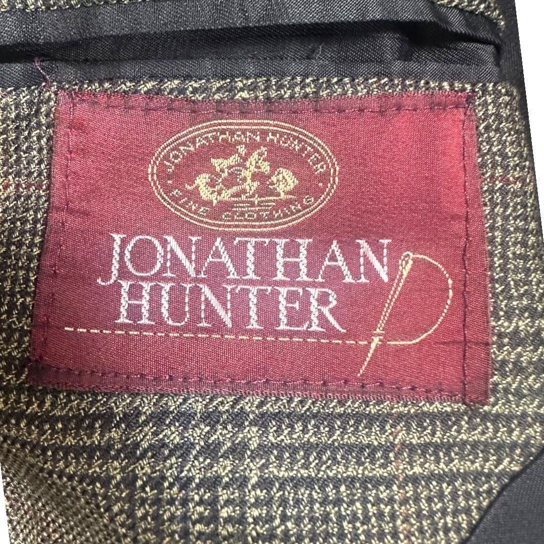 Jonathan Hunter Blazer Mens 42R Grey Brown Glen Plaid Sport Coat USA Tailored - Thumbnail 7