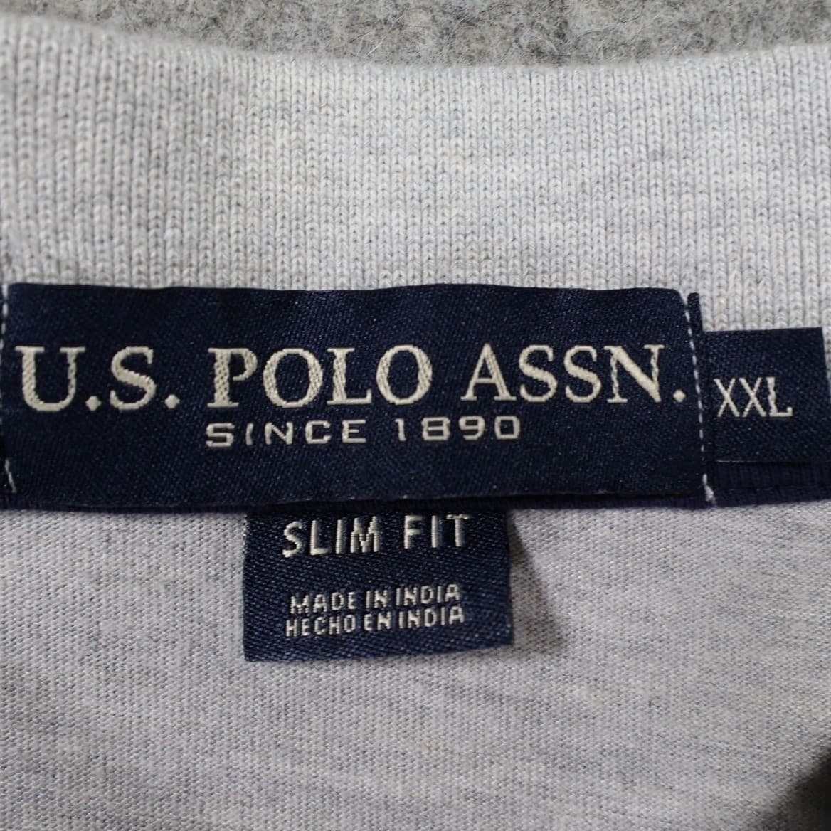 U.S. Polo Assn. Polo Shirt Mens XXL Gray Excellent Slim Fit Diagonal Stripe - Thumbnail 4