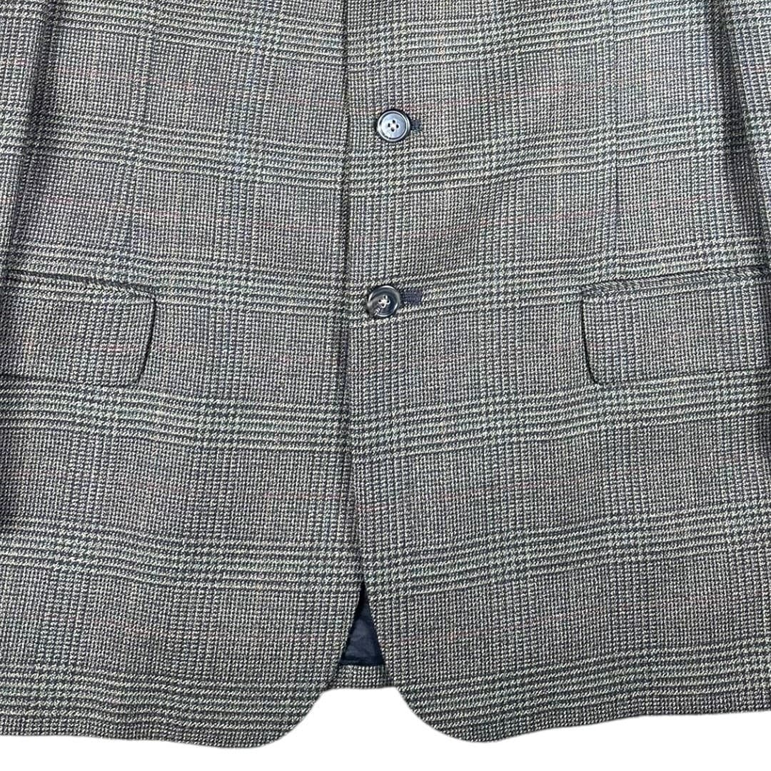 Jonathan Hunter Blazer Mens 42R Grey Brown Glen Plaid Sport Coat USA Tailored - Thumbnail 5