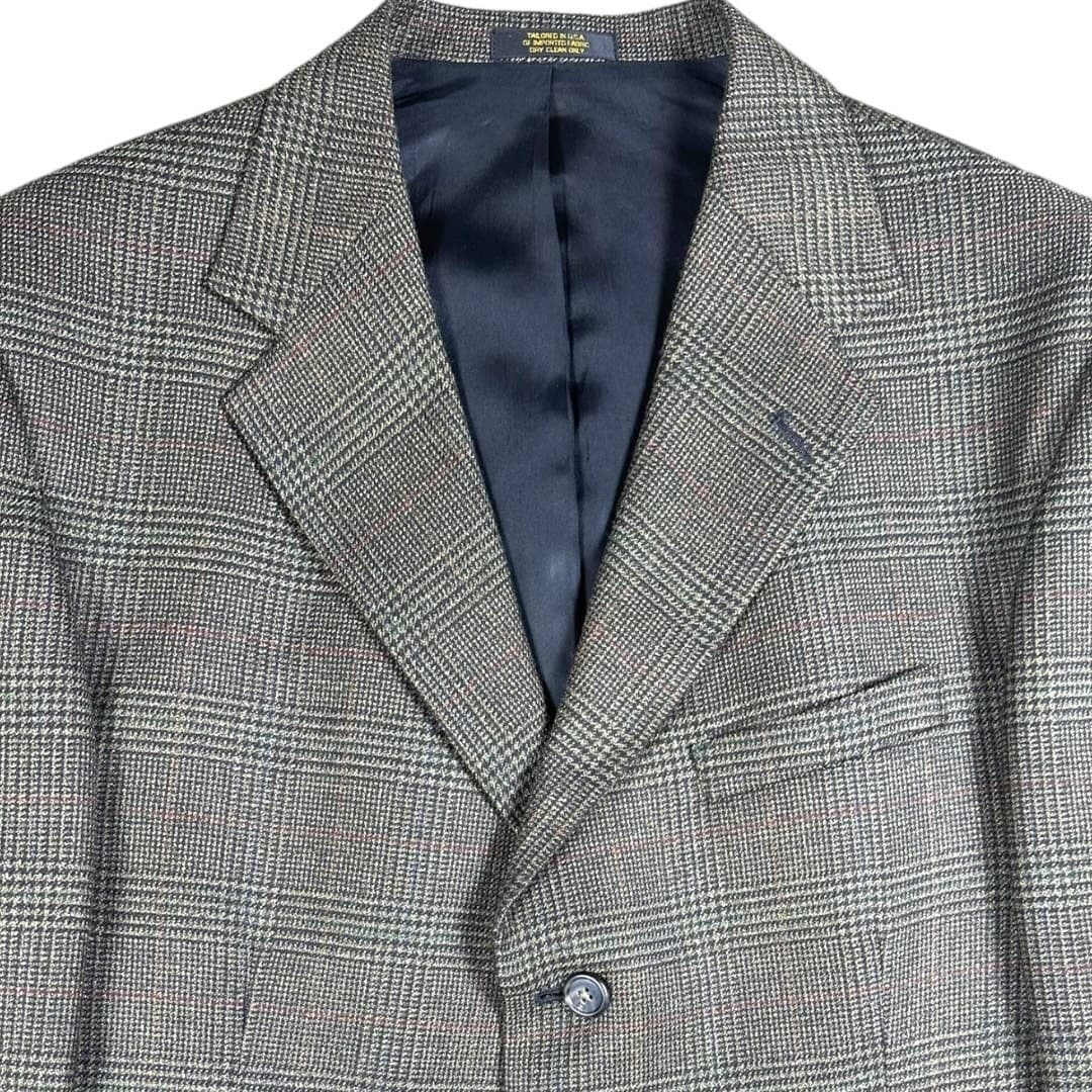 Jonathan Hunter Blazer Mens 42R Grey Brown Glen Plaid Sport Coat USA Tailored - Thumbnail 4