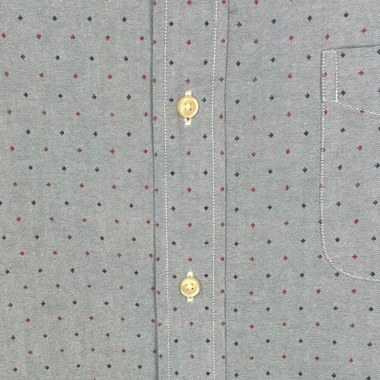 CREMIEUX CLASSICS Mens XL Blue Dotted Button Down Long Sleeve Shirt - Thumbnail 6