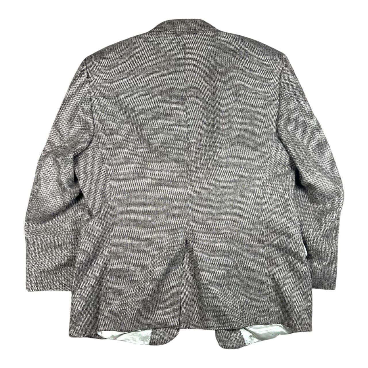 Towncraft Men's 46R Blazer Jacket Brown Herringbone Wool Silk Blend Two Button - Thumbnail 2