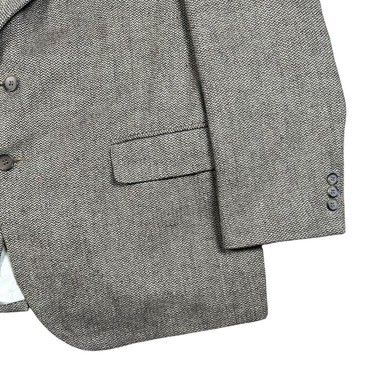 Towncraft Men's 46R Blazer Jacket Brown Herringbone Wool Silk Blend Two Button - Thumbnail 6