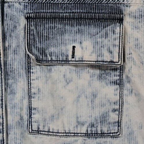 Melrose and Market Button Front Shirt Womens Small Blue Excellent Acid Wash - Thumbnail 4