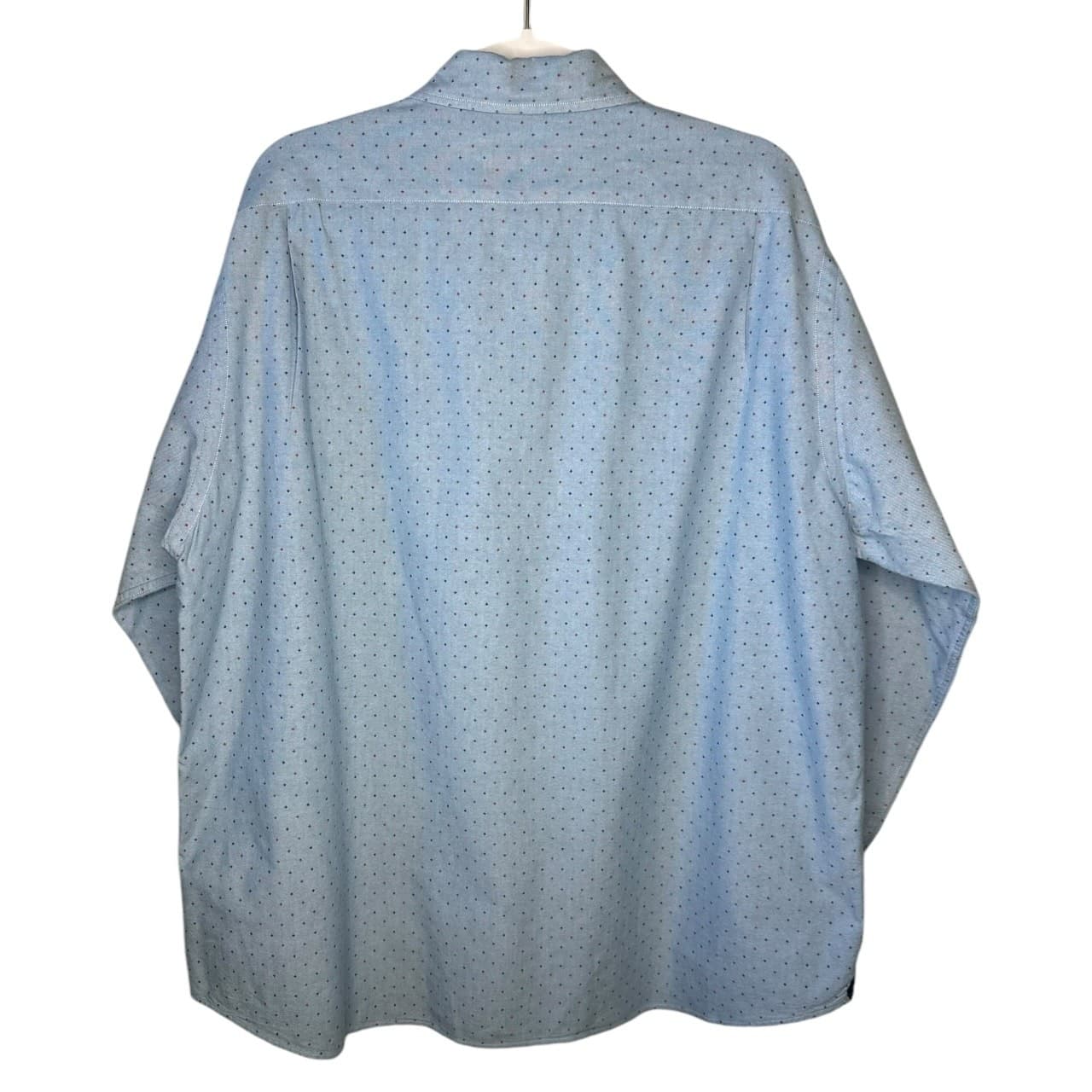 CREMIEUX CLASSICS Mens XL Blue Dotted Button Down Long Sleeve Shirt - Thumbnail 3