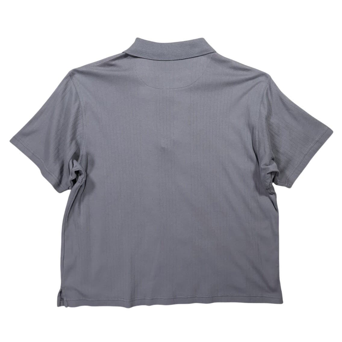 George Quarter Zip Polo Mens XL Gray Excellent Short Sleeve Ribbed Texture - Thumbnail 2