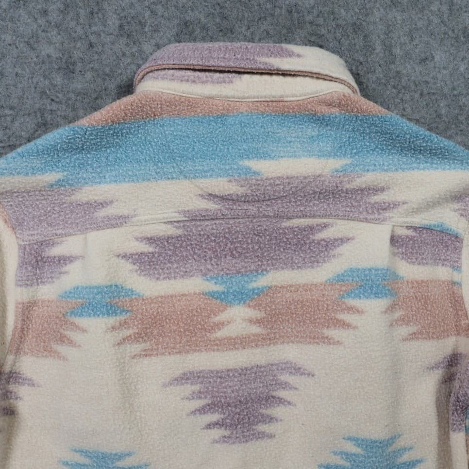 Royce Fleece Shirt Jacket Mens M Multicolor Excellent Southwestern Aztec Print - Thumbnail 4
