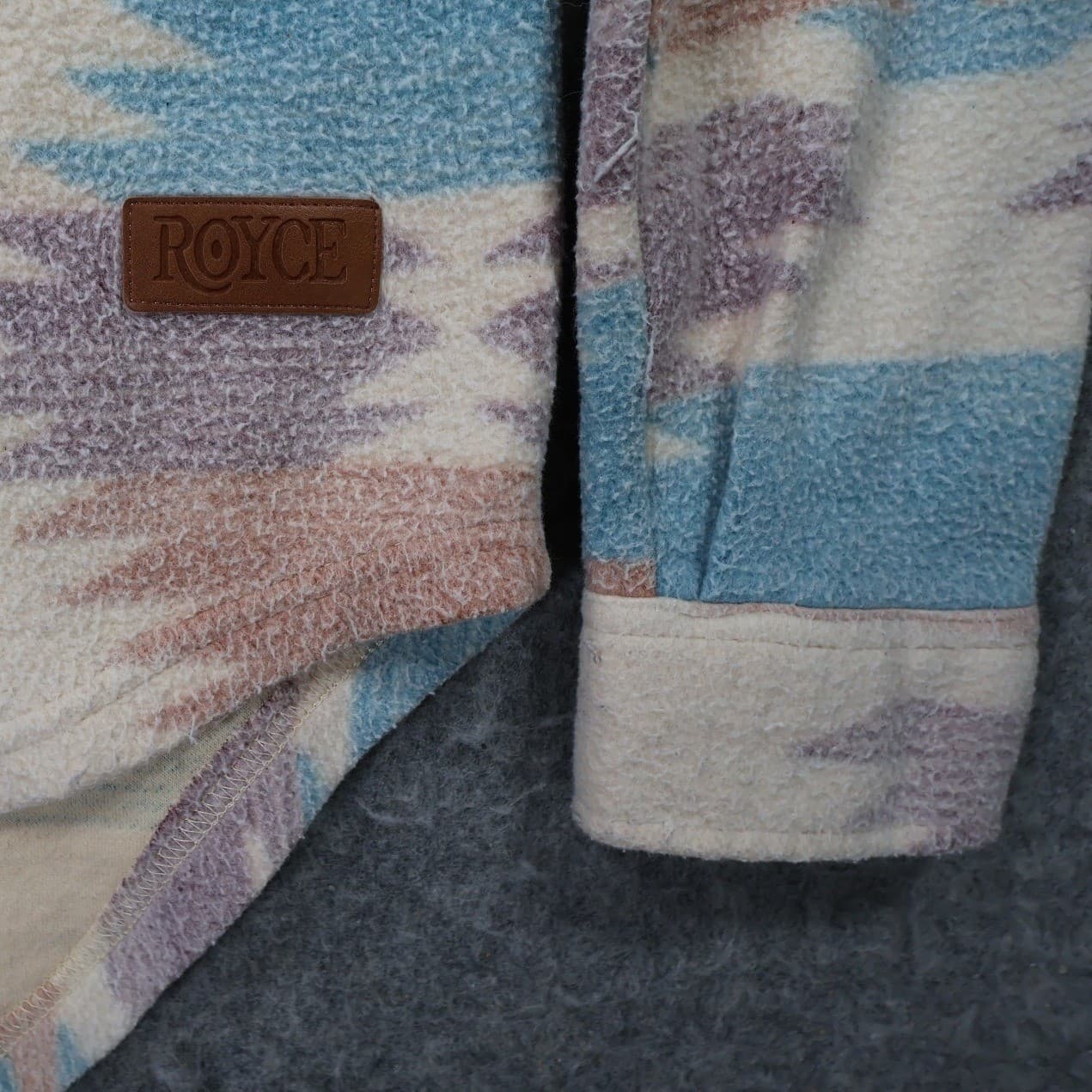 Royce Fleece Shirt Jacket Mens M Multicolor Excellent Southwestern Aztec Print - Thumbnail 6