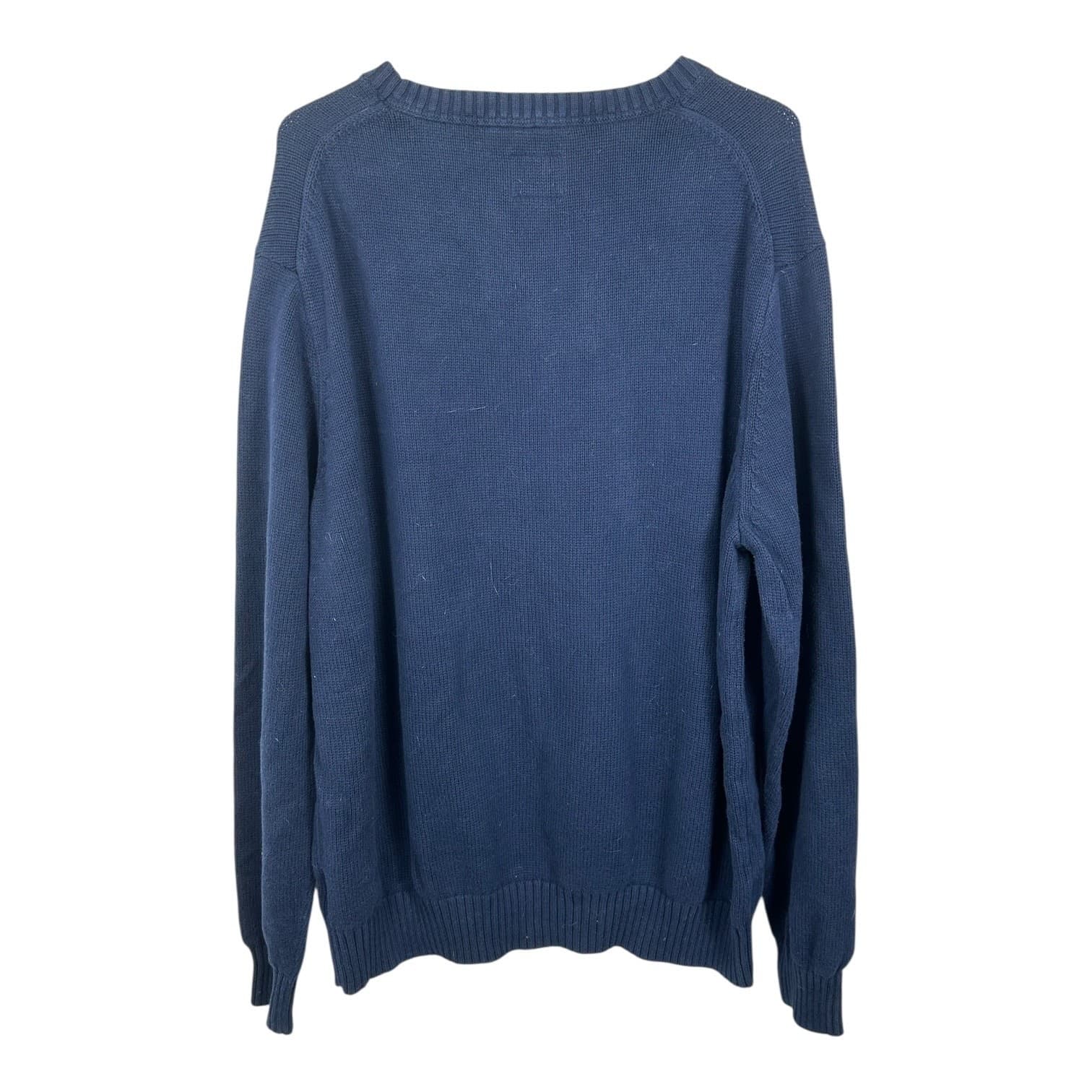 St. John’s Bay Men’s XXL Blue Crewneck Cotton Sweater Pullover - Thumbnail 2