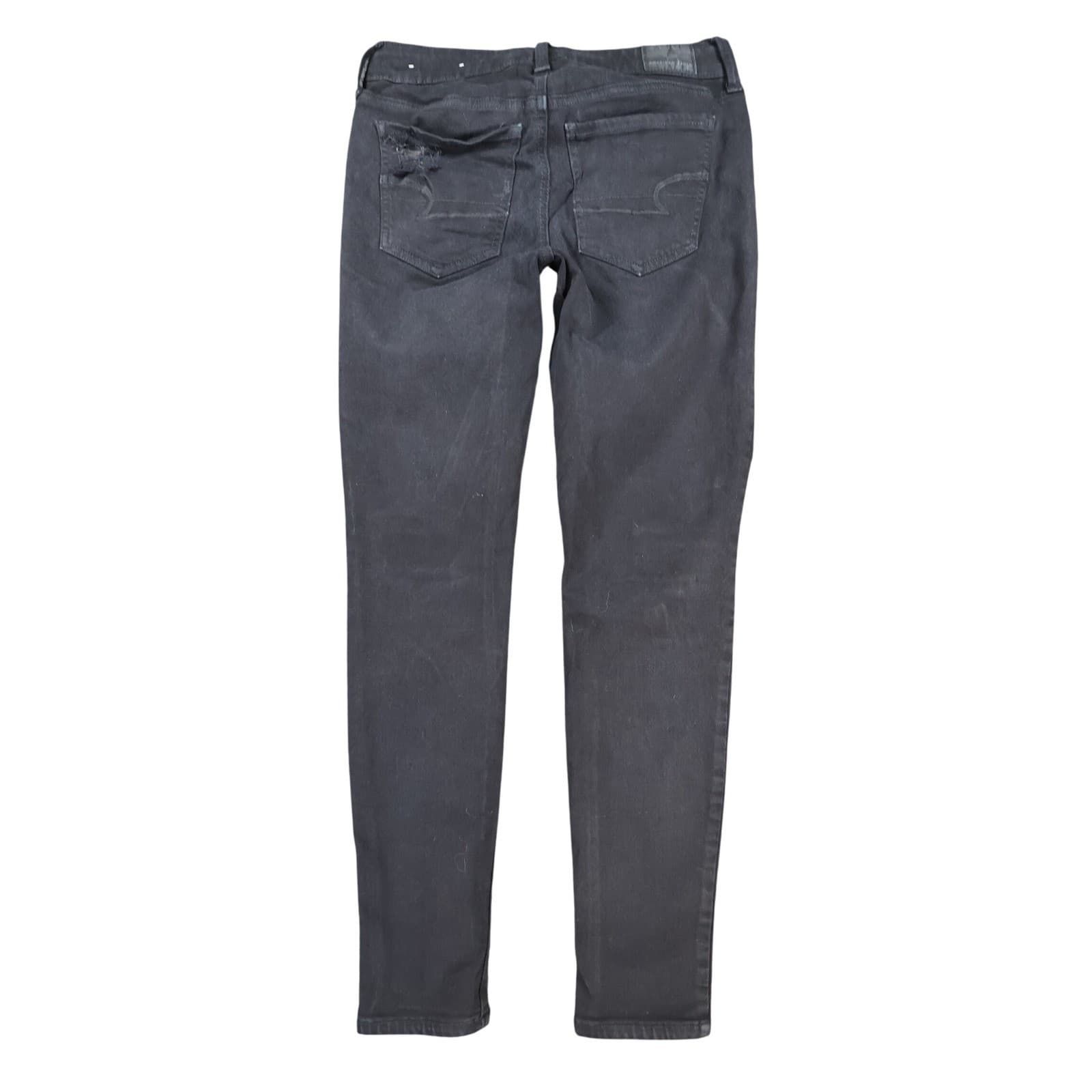 American Eagle Skinny Jeans Womens 6 Black Cotton Blend Distressed Ne(x)t Level - Thumbnail 2
