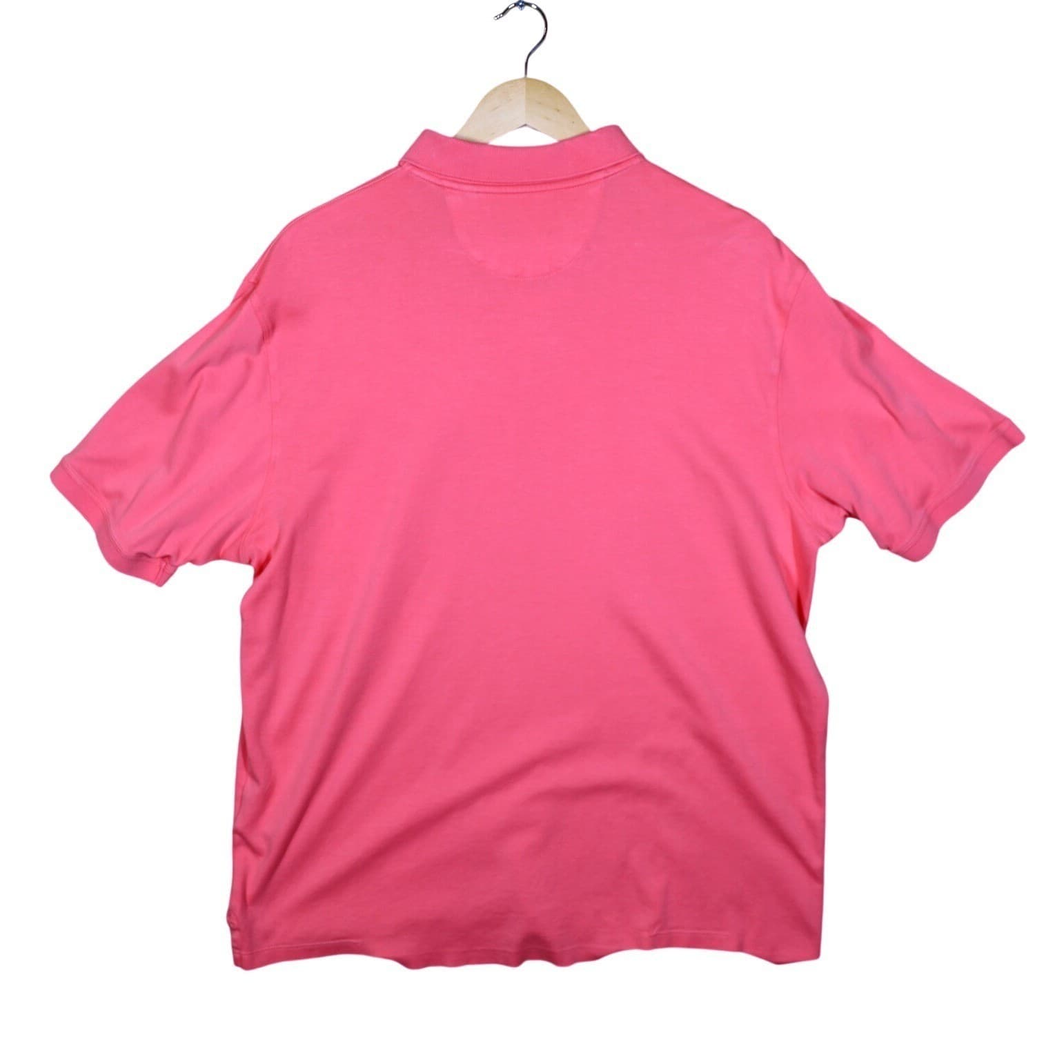 Roundtree & Yorke Men's Coral Pink Supima Cotton Short Sleeve Polo Shirt Size L - Thumbnail 4