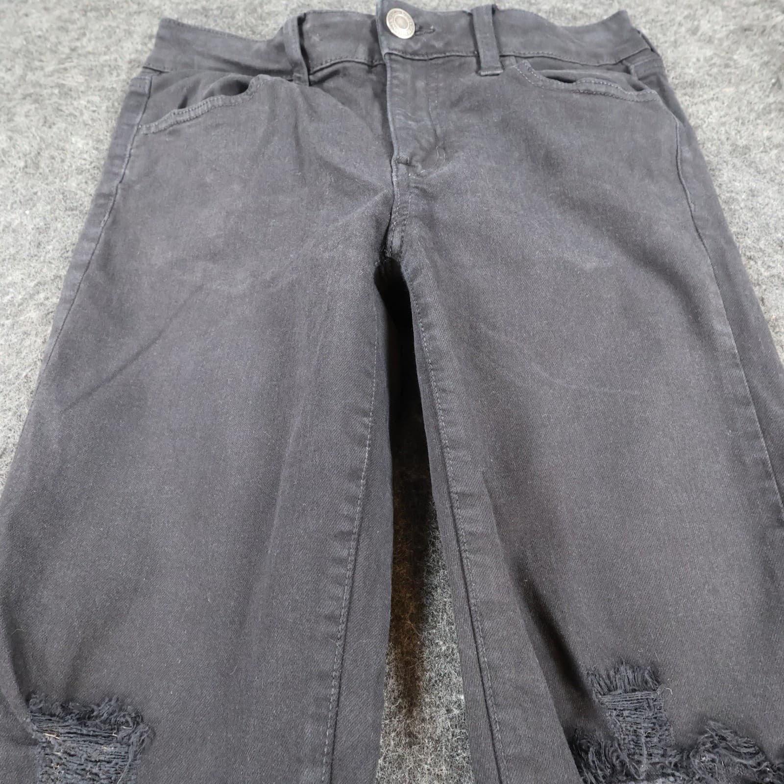 American Eagle Skinny Jeans Womens 6 Black Cotton Blend Distressed Ne(x)t Level - Thumbnail 9