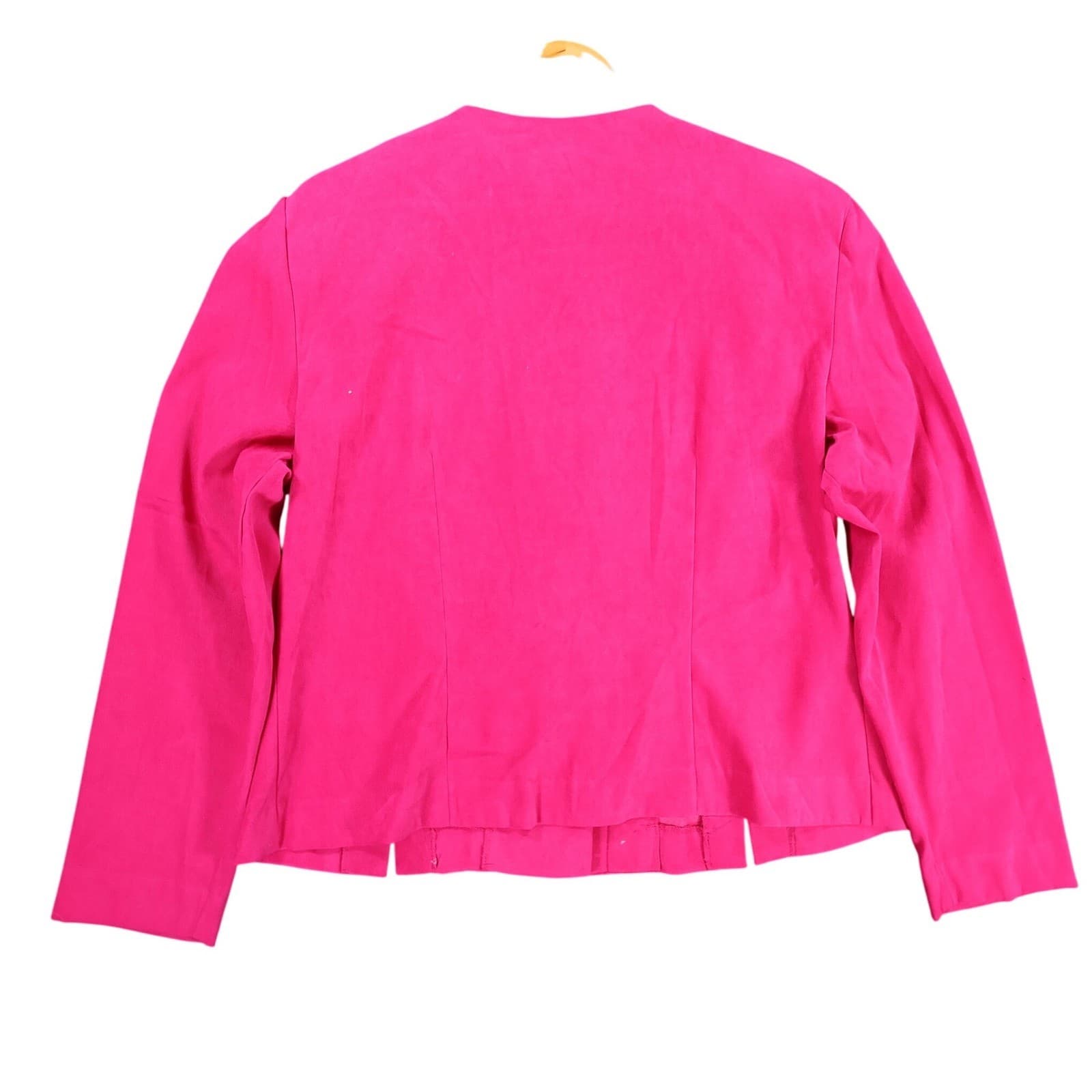 Leslie Fay Jacket Womens 14P Pink Polyester Spandex Petite Faux Suede Blazer - Thumbnail 2