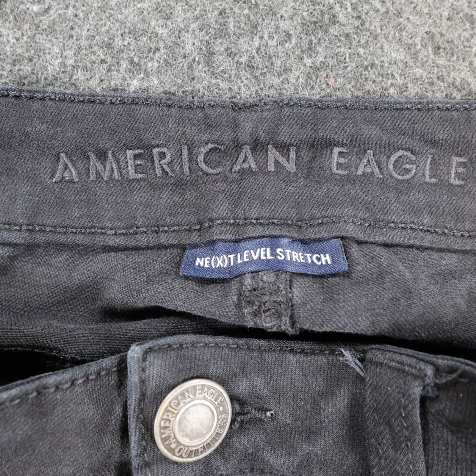 American Eagle Skinny Jeans Womens 6 Black Cotton Blend Distressed Ne(x)t Level - Thumbnail 7